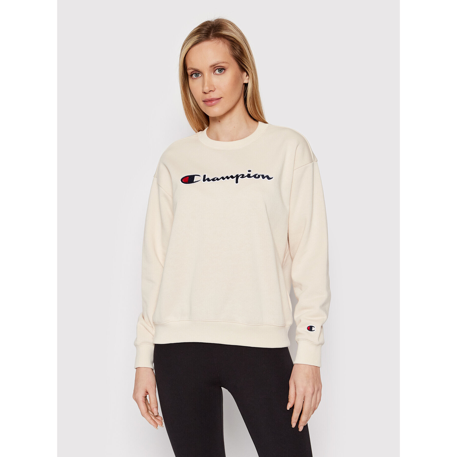 Champion Pulóver Crewneck 114922 Bézs Regular Fit - Pepit.hu