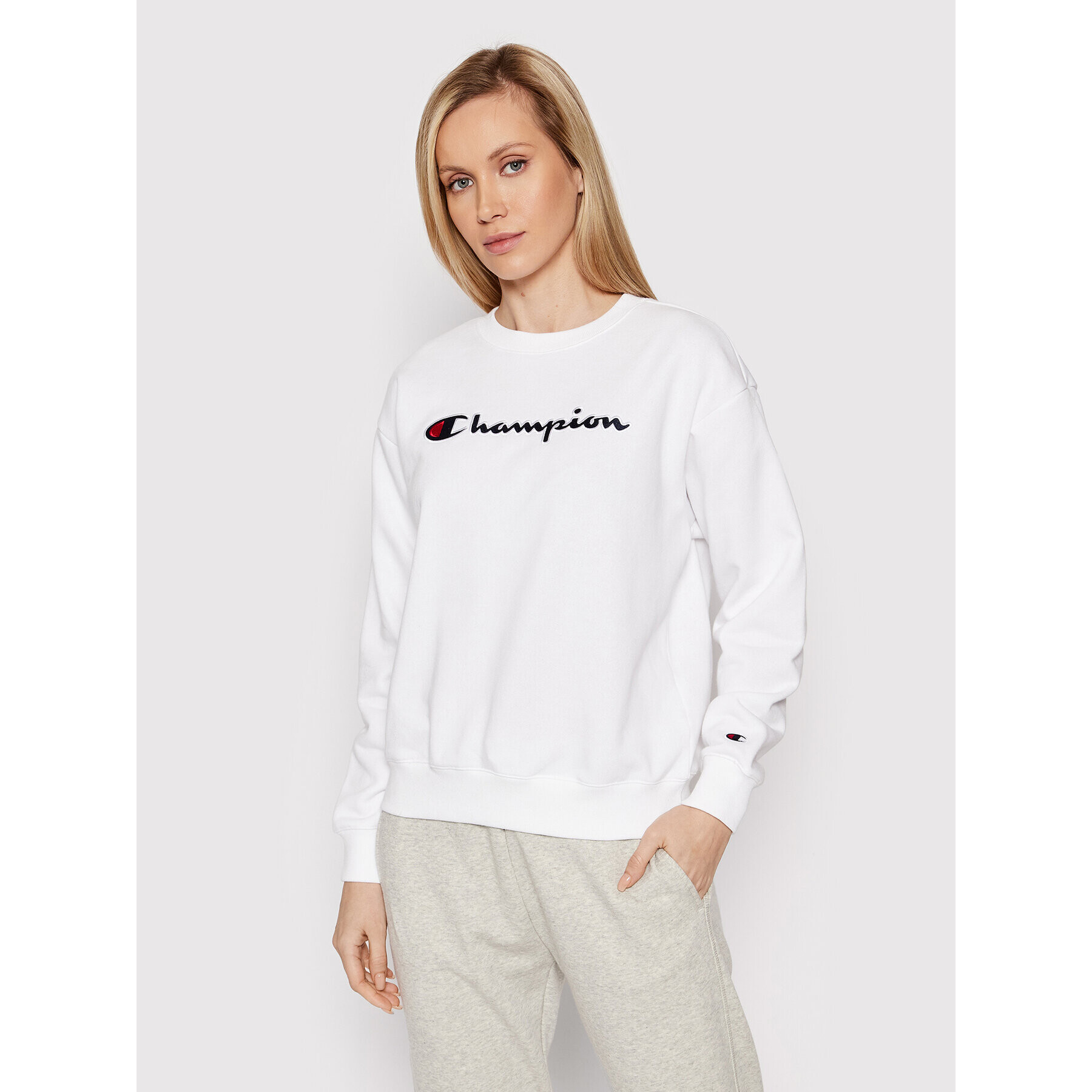 Champion Pulóver Crewneck 114922 Fehér Regular Fit - Pepit.hu