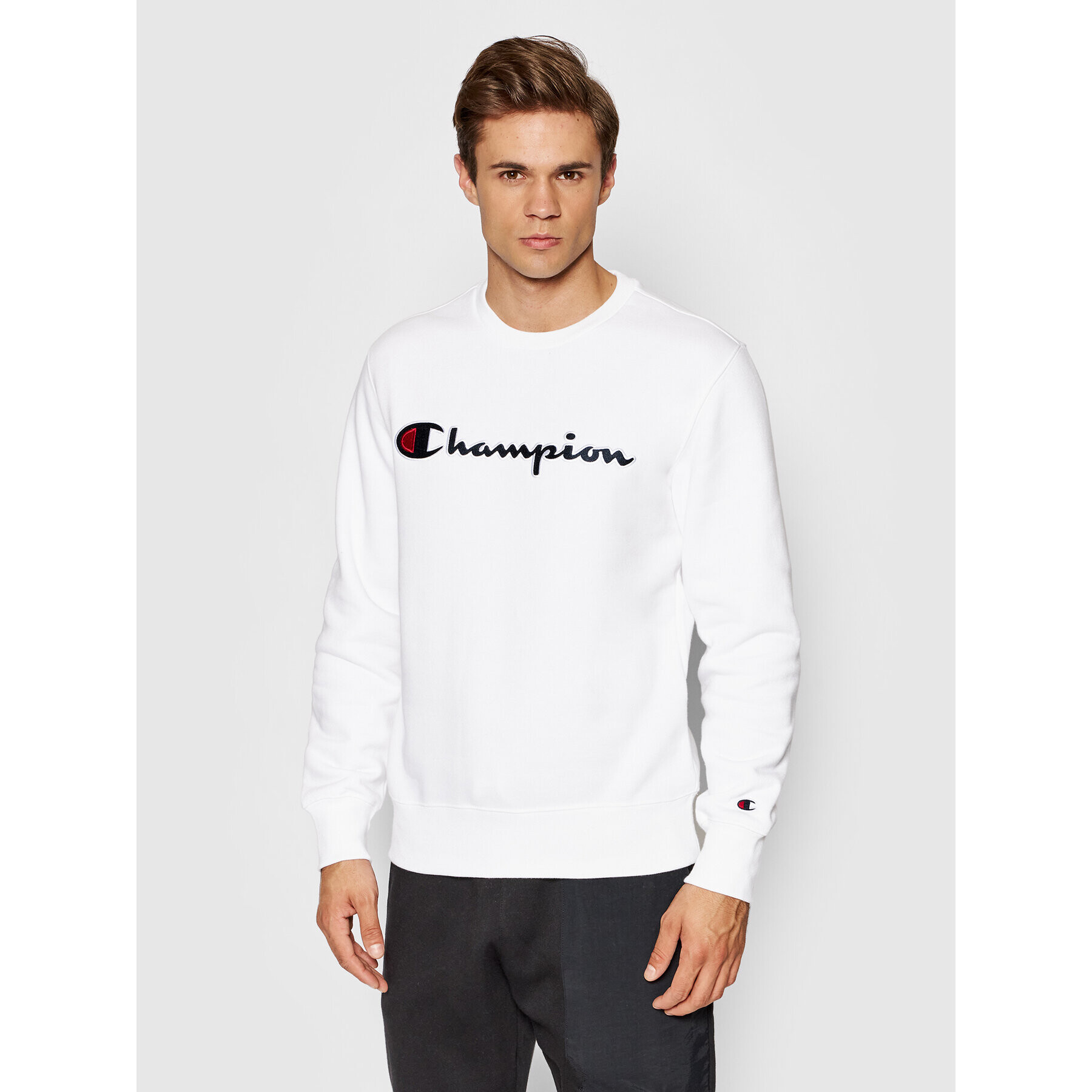 Champion Pulóver Crewneck 216471 Fehér Custom Fit - Pepit.hu