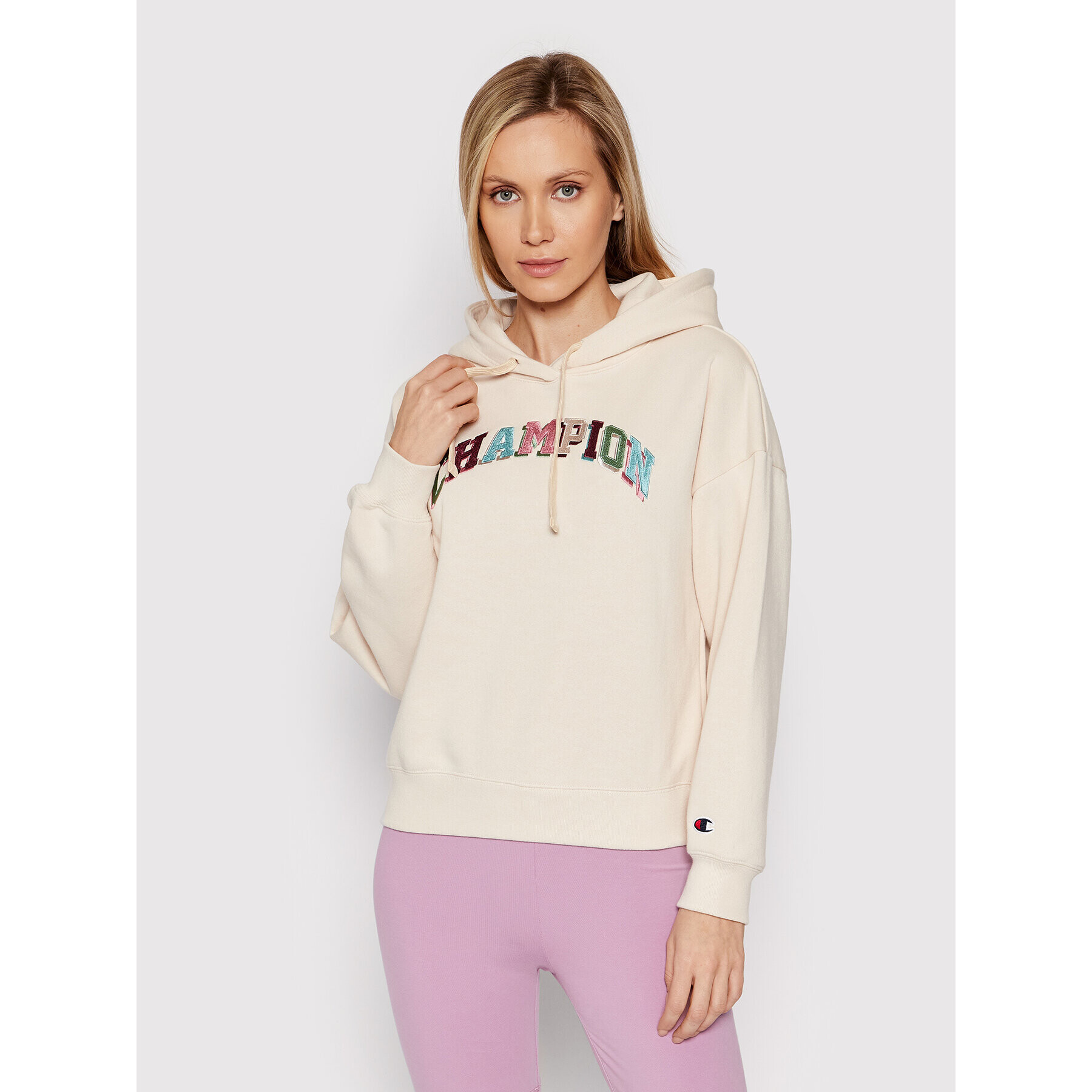 Champion Pulóver Hooded 114962 Bézs Custom Fit - Pepit.hu