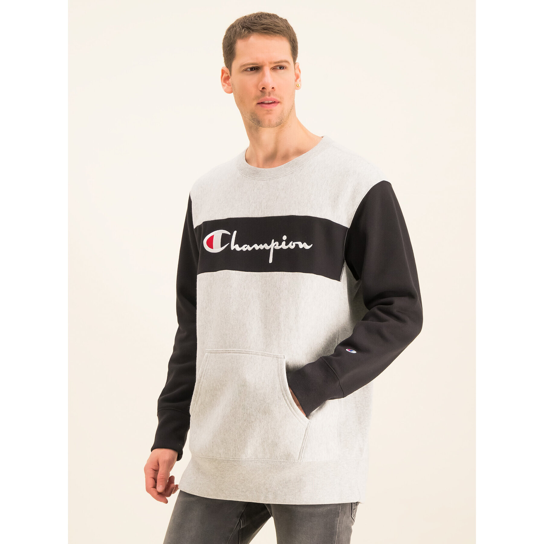 Champion Pulóver Reverse Weave 214049 Szürke Oversize - Pepit.hu