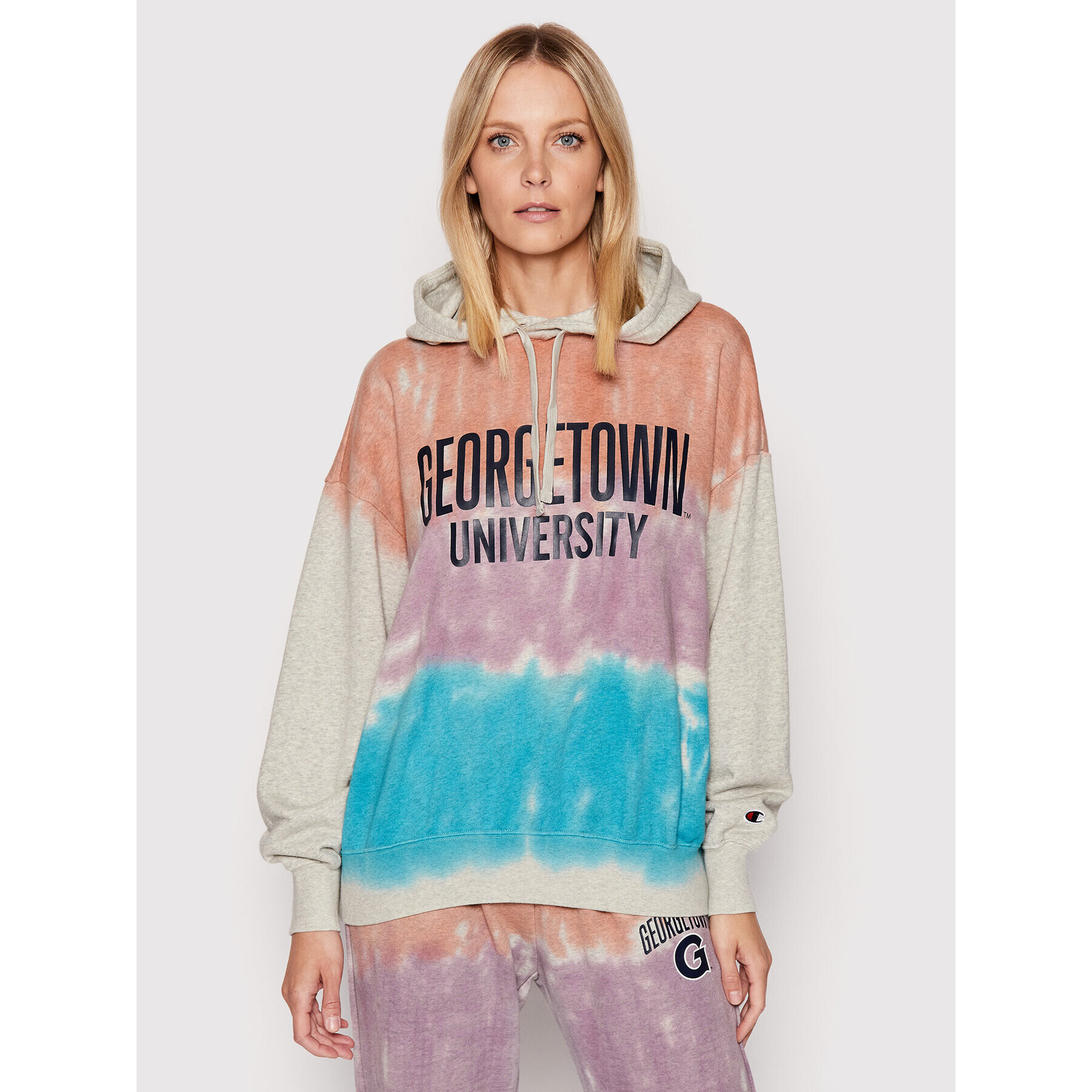 Champion Pulóver Tie-Dye University Logo 115223 Színes Oversize - Pepit.hu