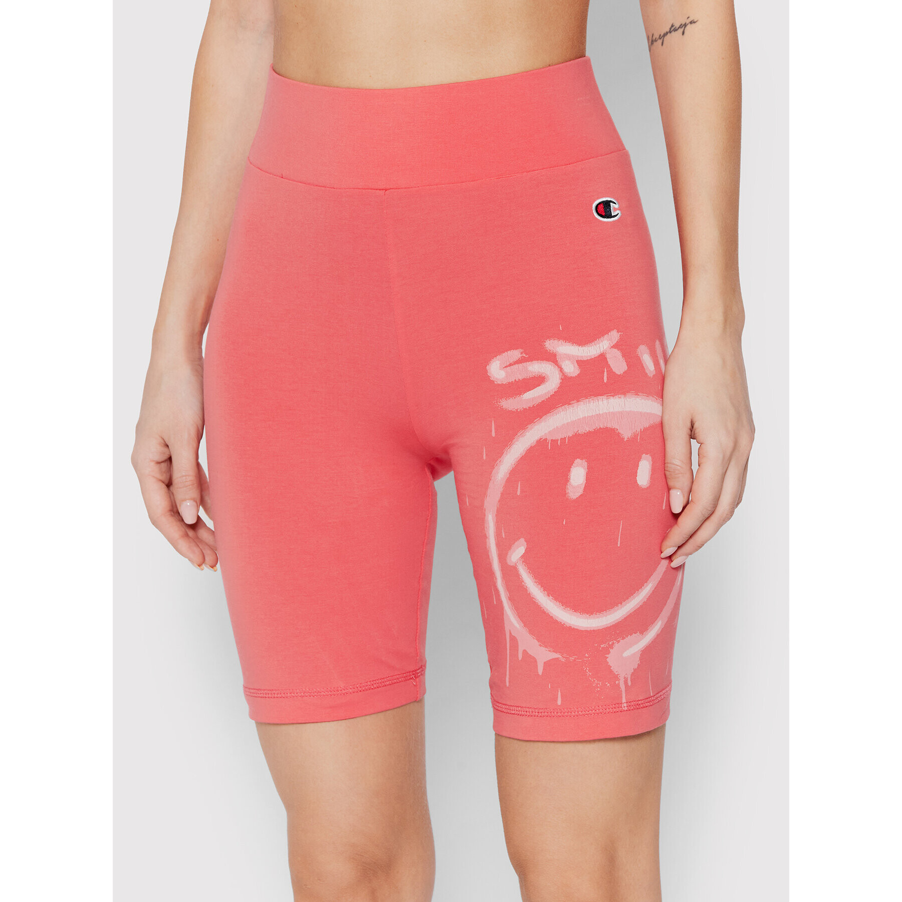 Champion Sport rövidnadrág SMILEY 50th Anniversary Edition Graffiti Print 115938 Rózsaszín Skinny Fit - Pepit.hu