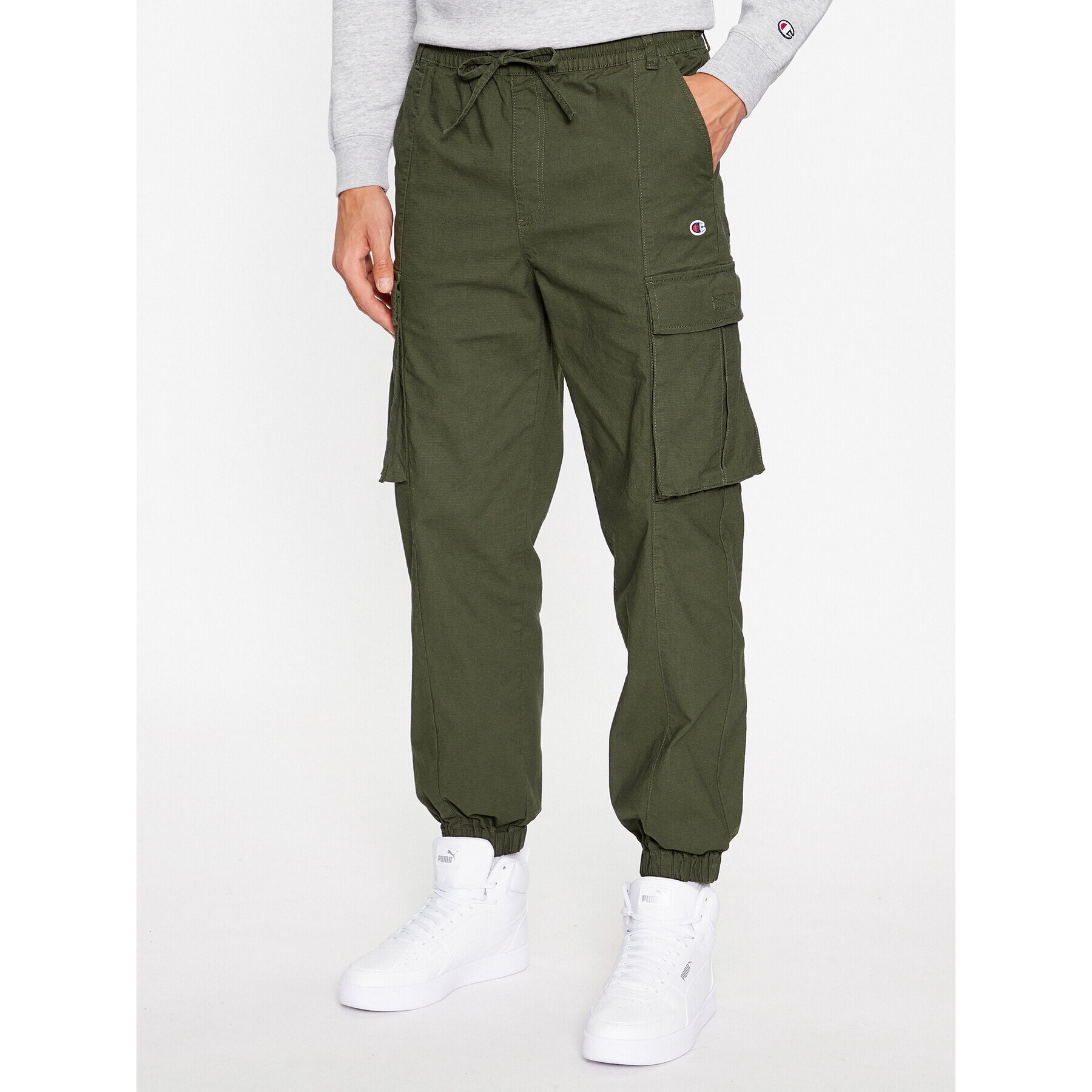 Champion Szövet nadrág Elastic Cuff Cargo Pant 218739 Khaki Custom Fit - Pepit.hu