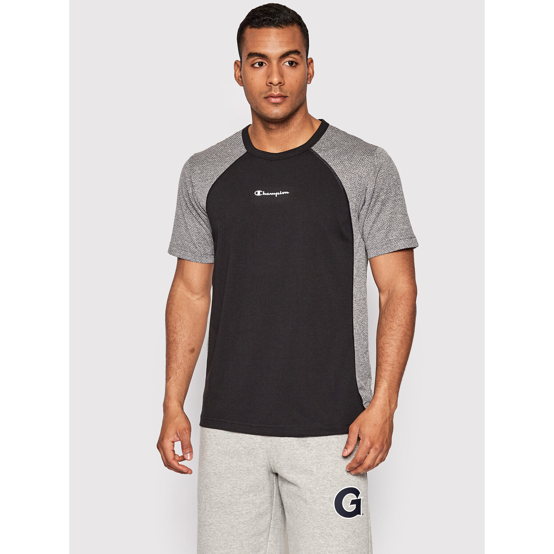 Champion Technikai póló Micro Mesh Insert 217111 Fekete Athletic Fit - Pepit.hu