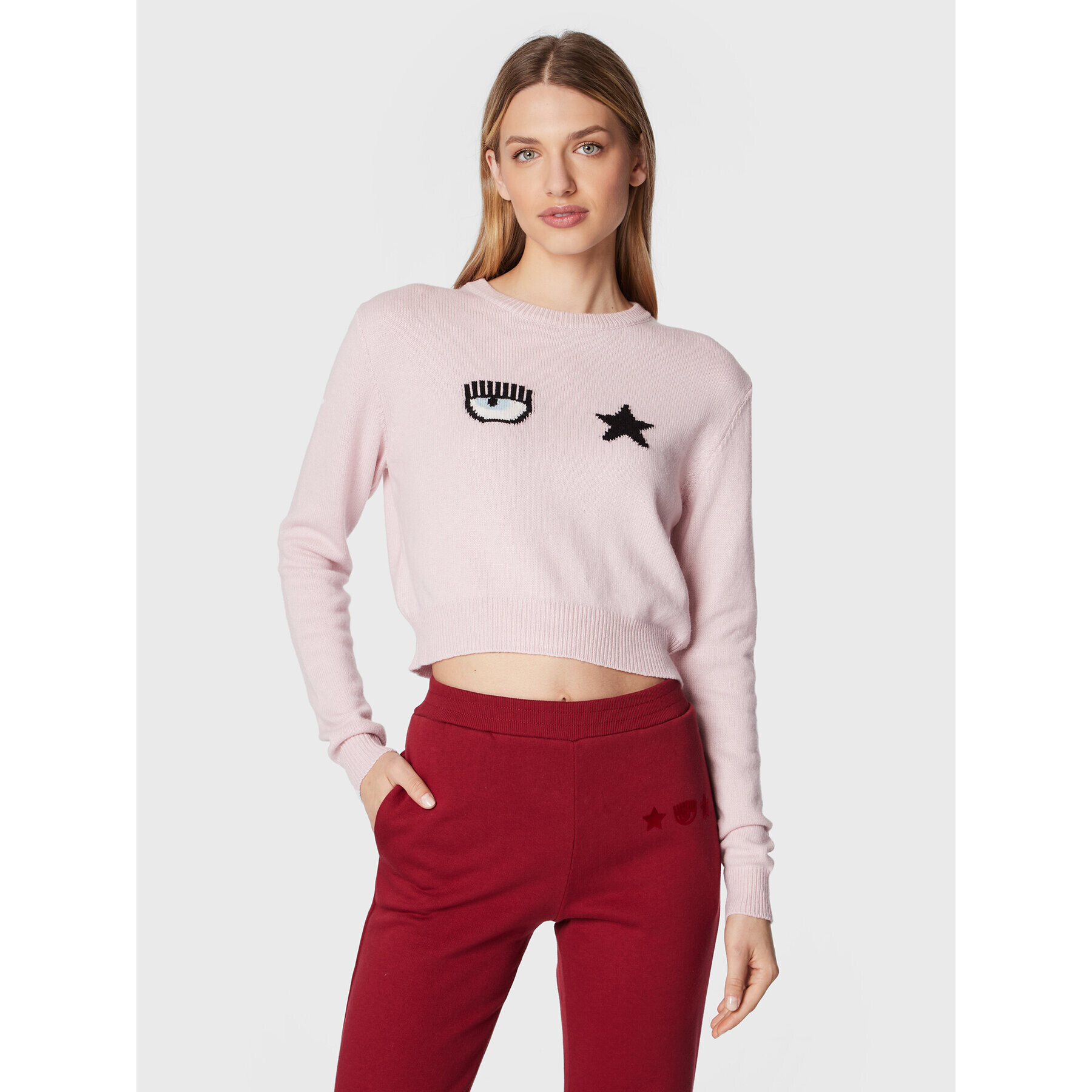 Chiara Ferragni Sweater 73CBFM22 Rózsaszín Regular Fit - Pepit.hu