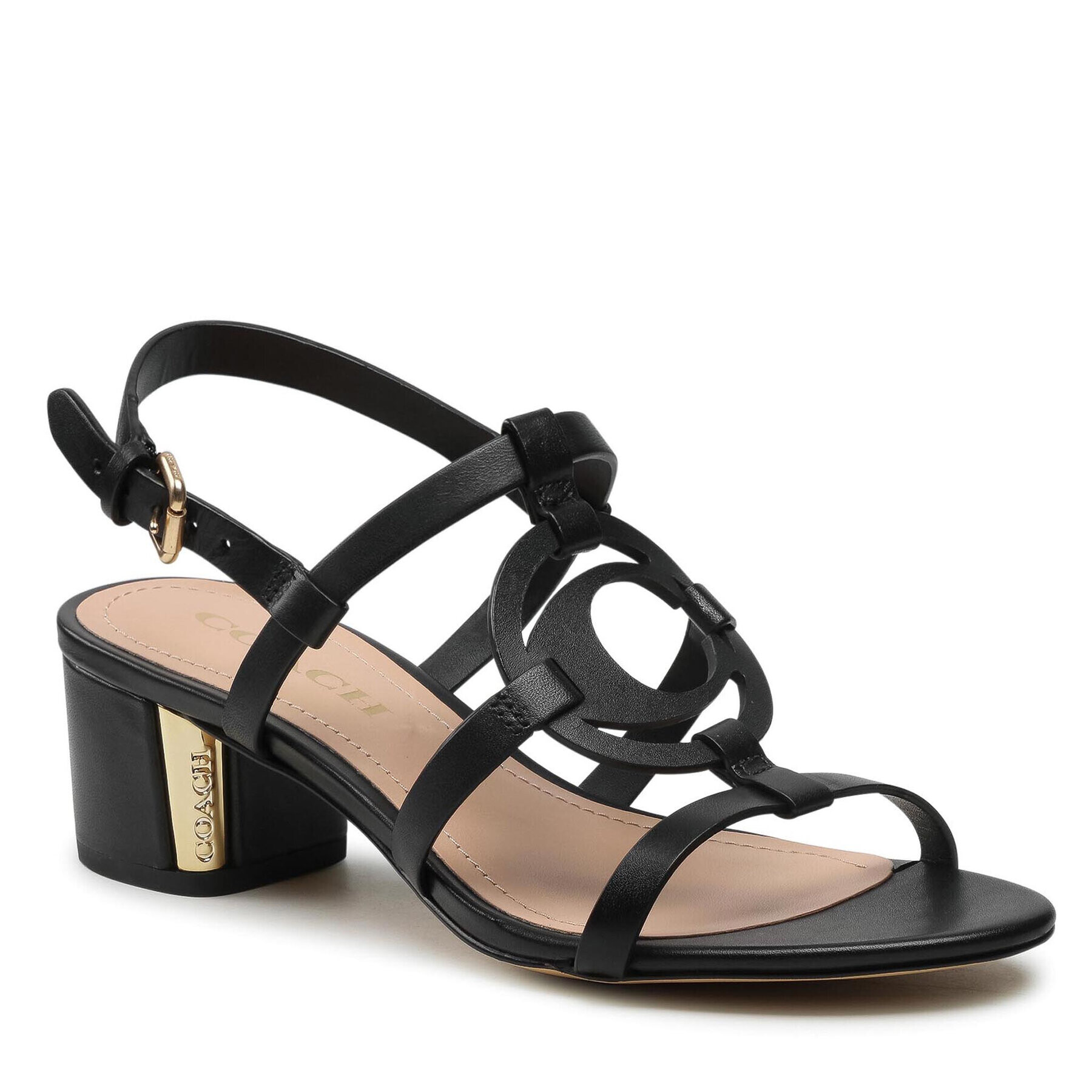 Coach Szandál Edina Leather Sandal C4340 Fekete - Pepit.hu