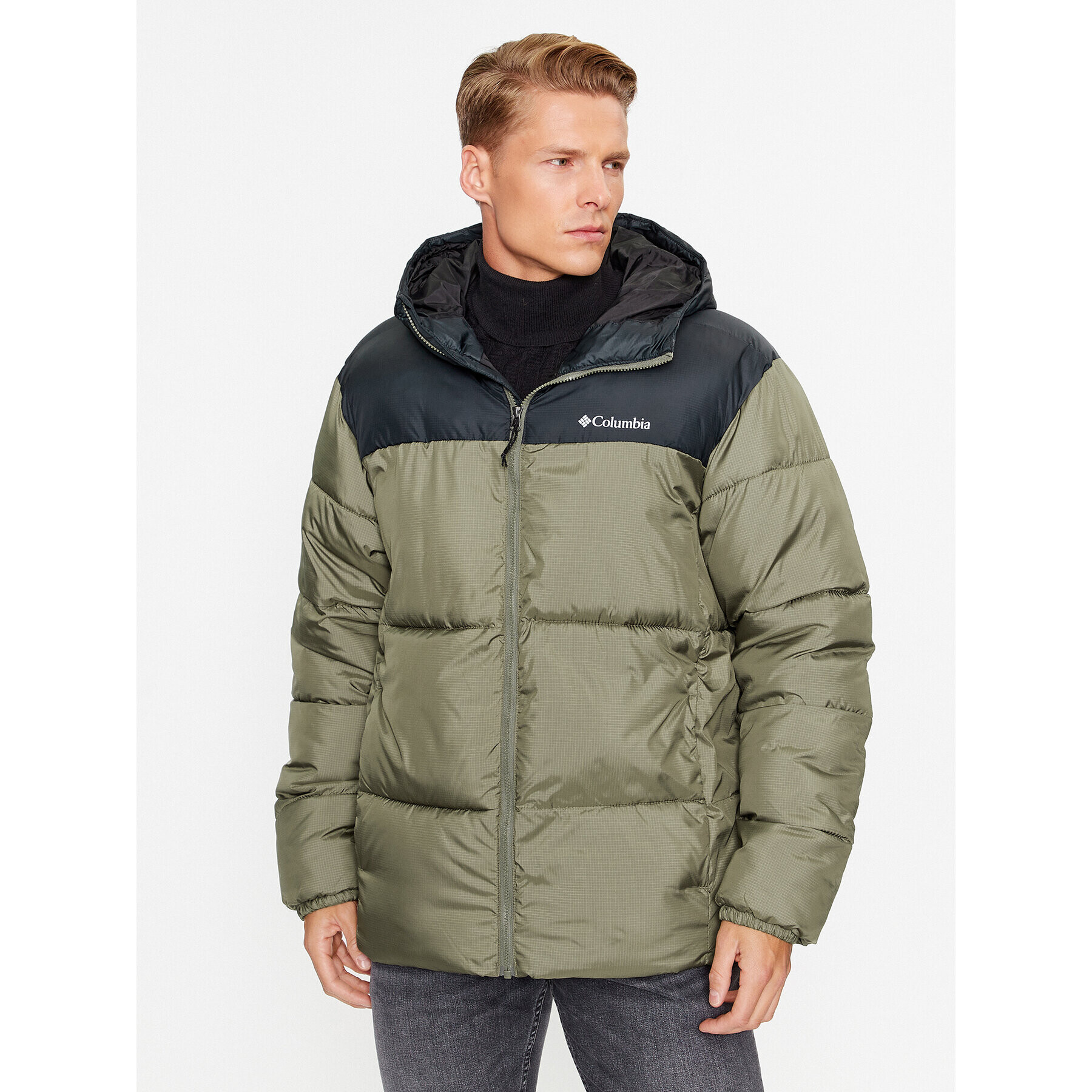 Columbia Pehelykabát Puffect™ Hooded Jacket Zöld Regular Fit - Pepit.hu