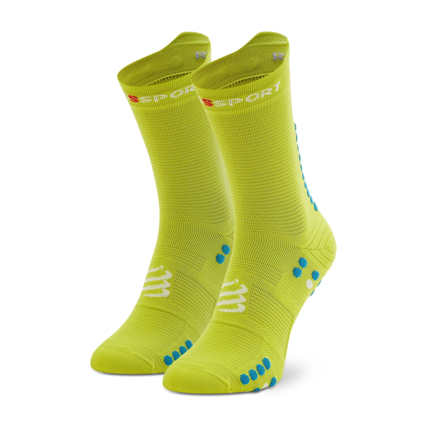 Compressport Unisex Magasszárú Zokni Pro Racing V4.0 Run High XU00046B Zöld - Pepit.hu