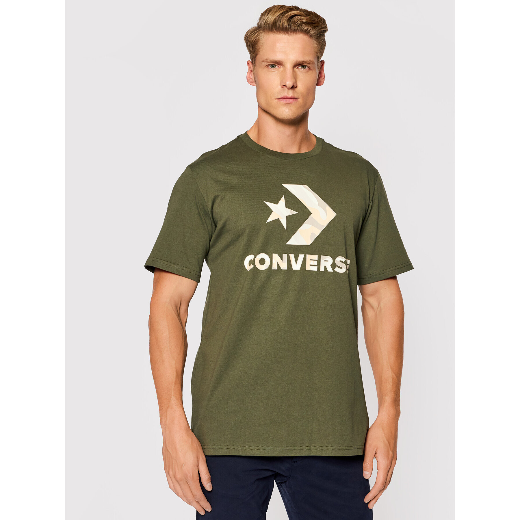 Converse Póló Camo Fill Graphic 10023140-A03 Zöld Regular Fit - Pepit.hu