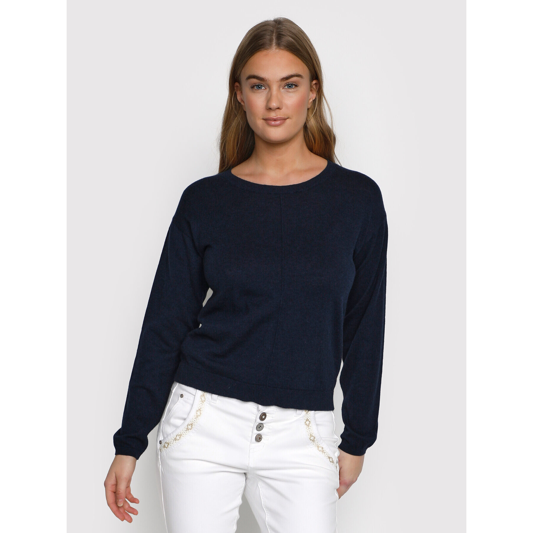 Cream Sweater Anva 10609683 Sötétkék Regular Fit - Pepit.hu