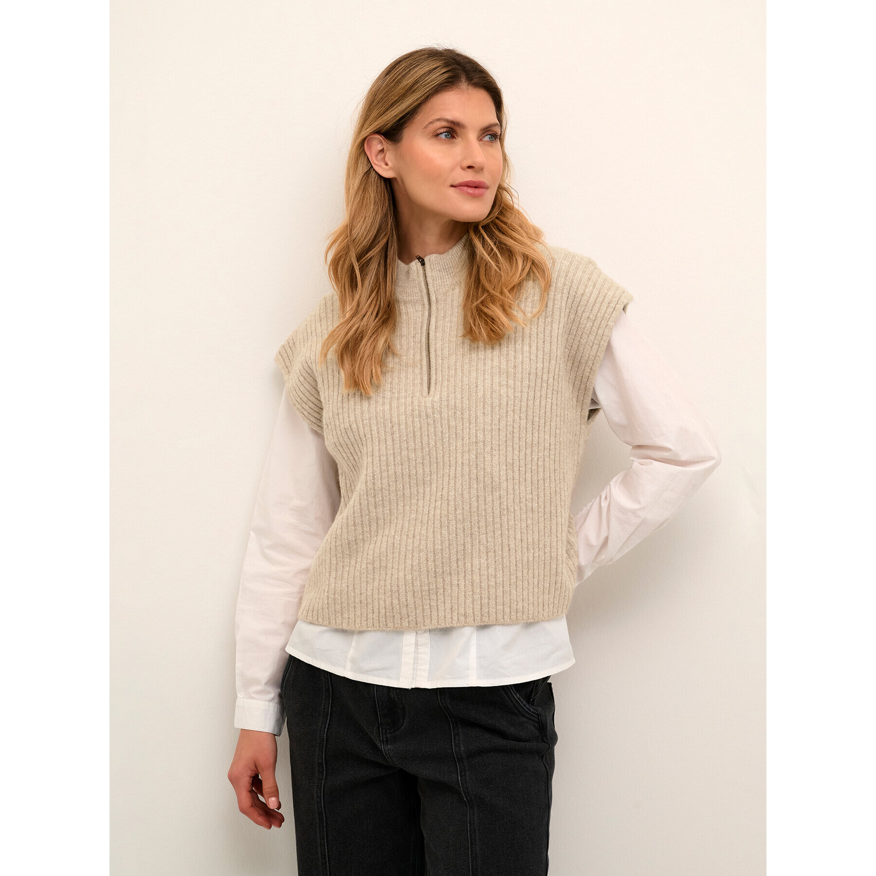 Cream Sweater Milja 10610825 Bézs Relaxed Fit - Pepit.hu