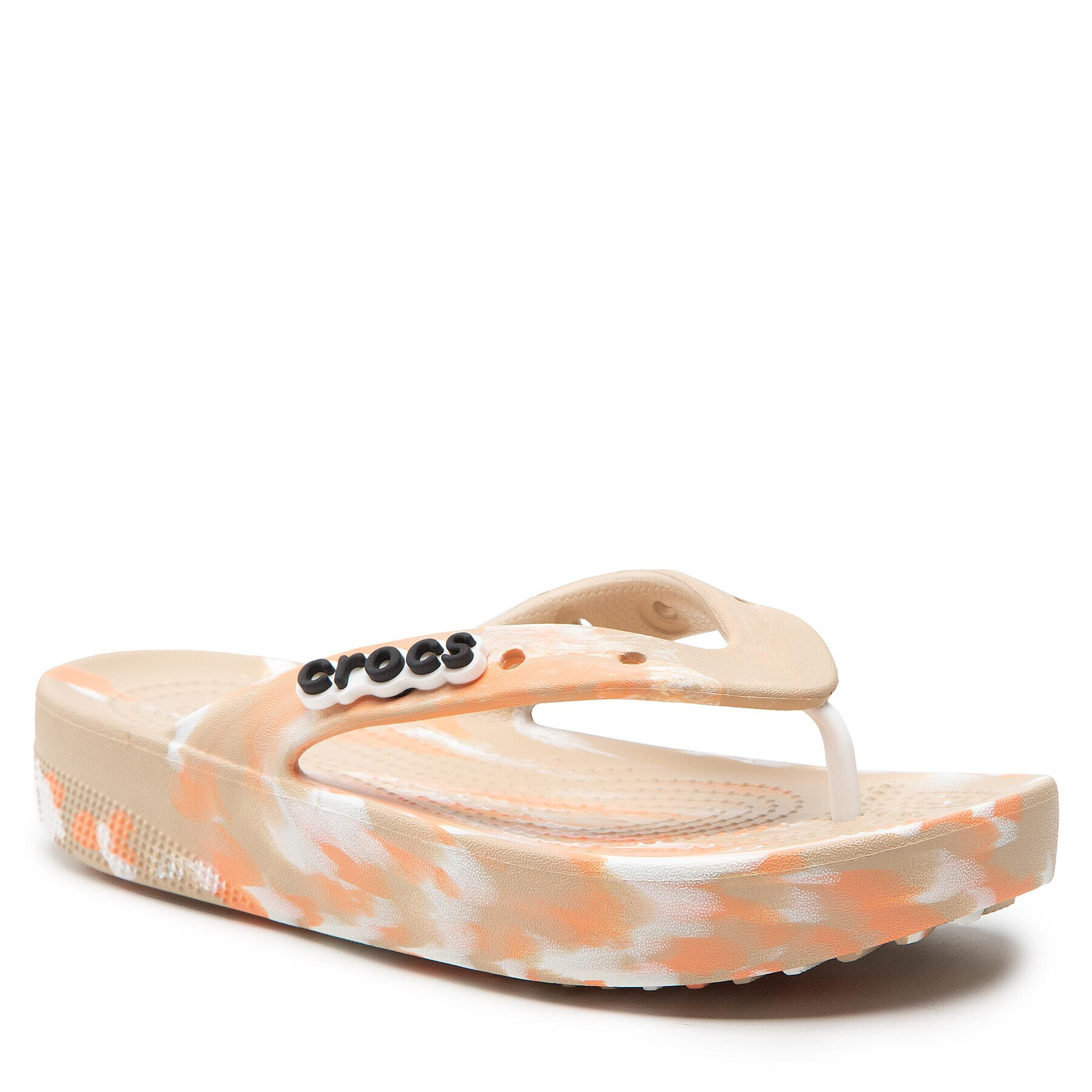 Crocs Flip-flops Classic Platform Marbled Flip W 207824 Bézs - Pepit.hu