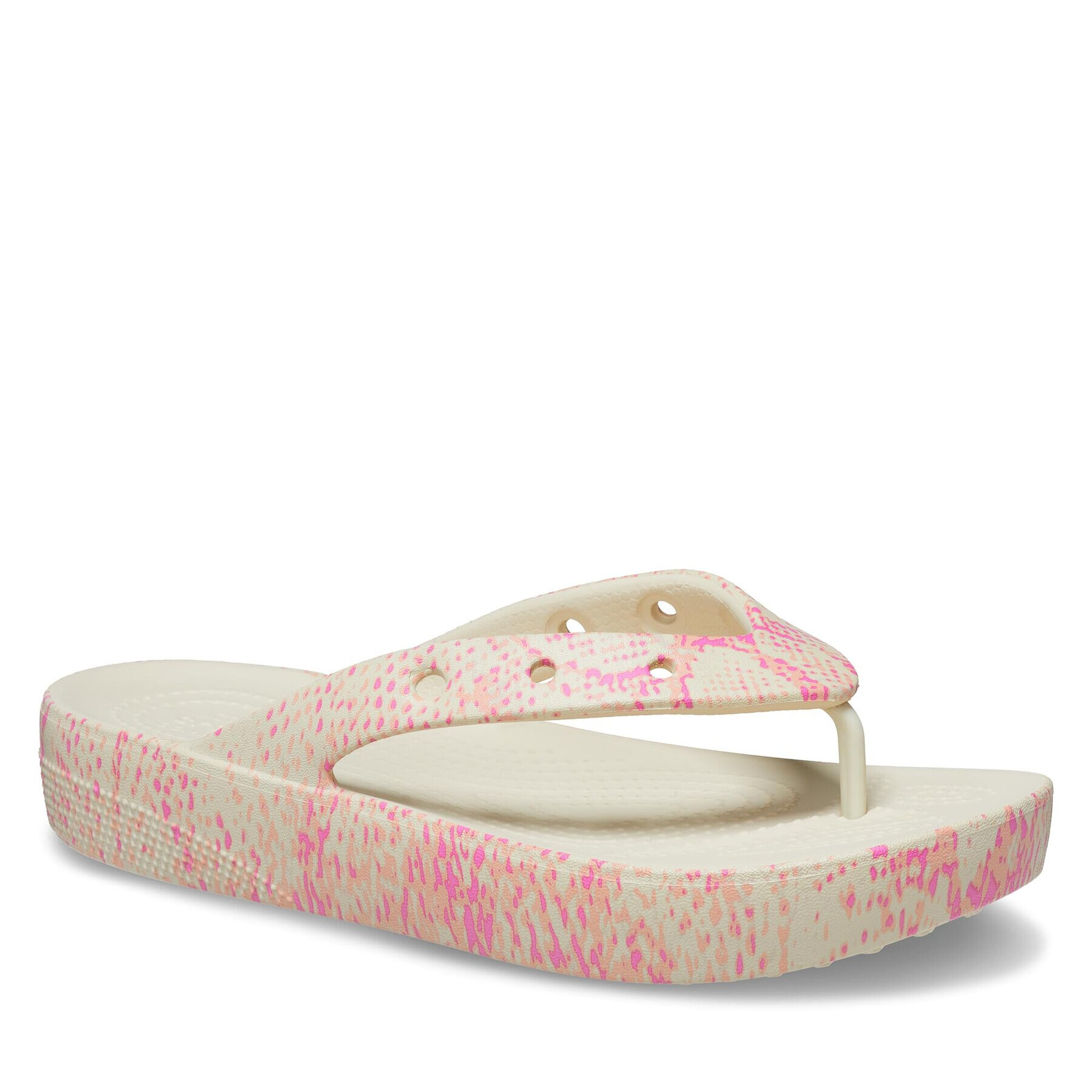 Crocs Flip-flops Classic Platform Snake Print Flip W 208243 Bézs - Pepit.hu