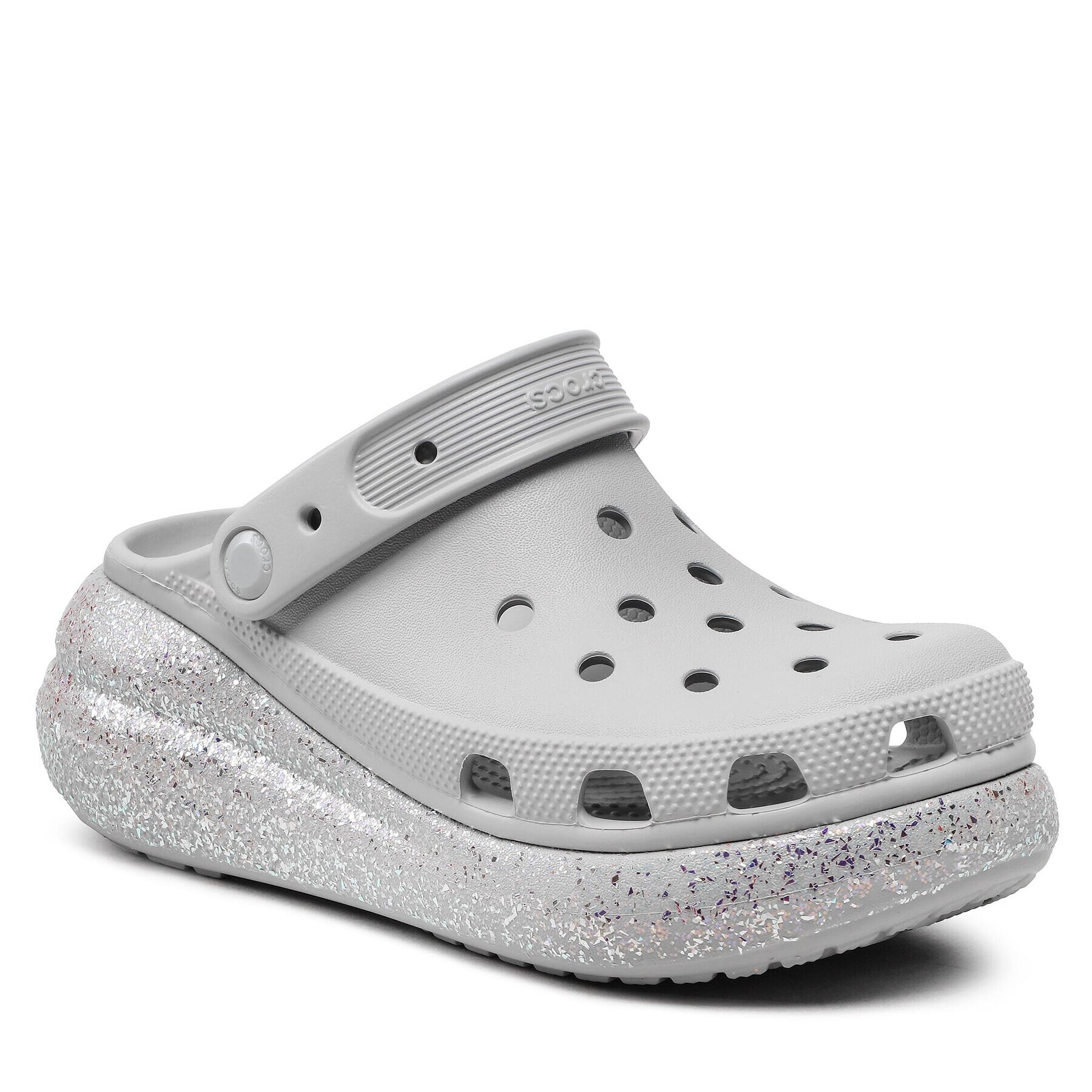 Crocs Papucs Classic Crush Glitter Clog 208256 Szürke - Pepit.hu