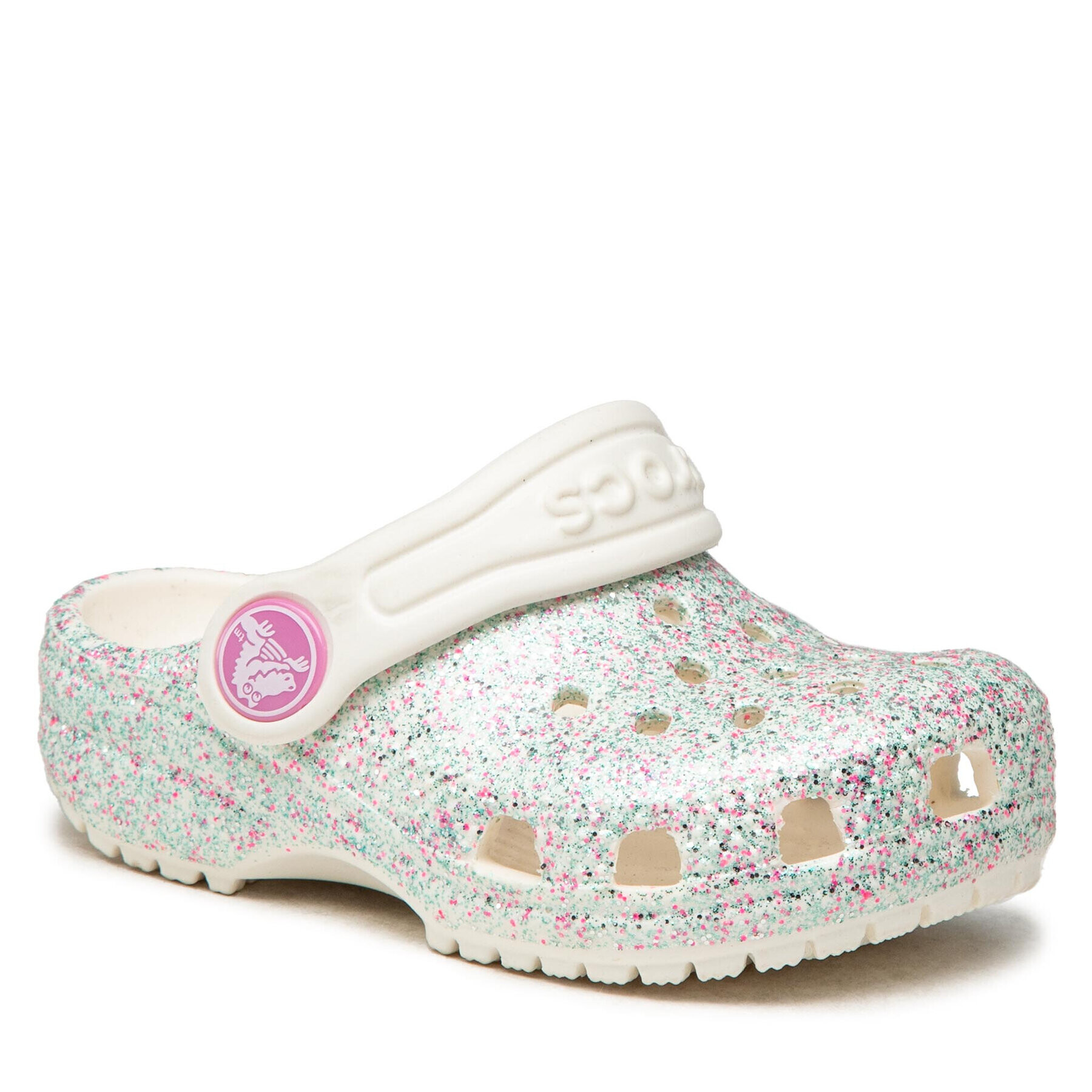 Crocs Papucs Classic Glitter Clog K 205441 Ezüst - Pepit.hu