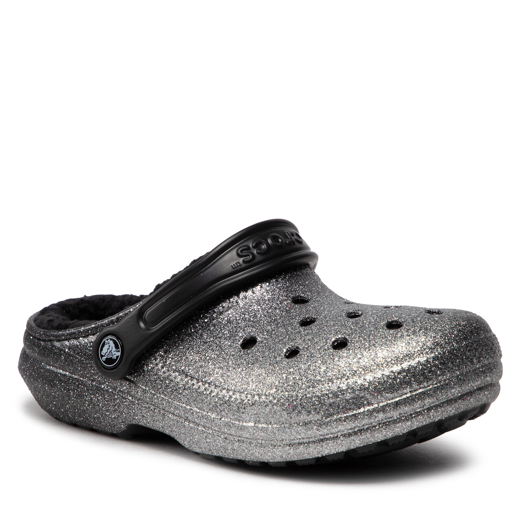 Crocs Papucs Classic Glitter Lined Clog 205842 Ezüst - Pepit.hu