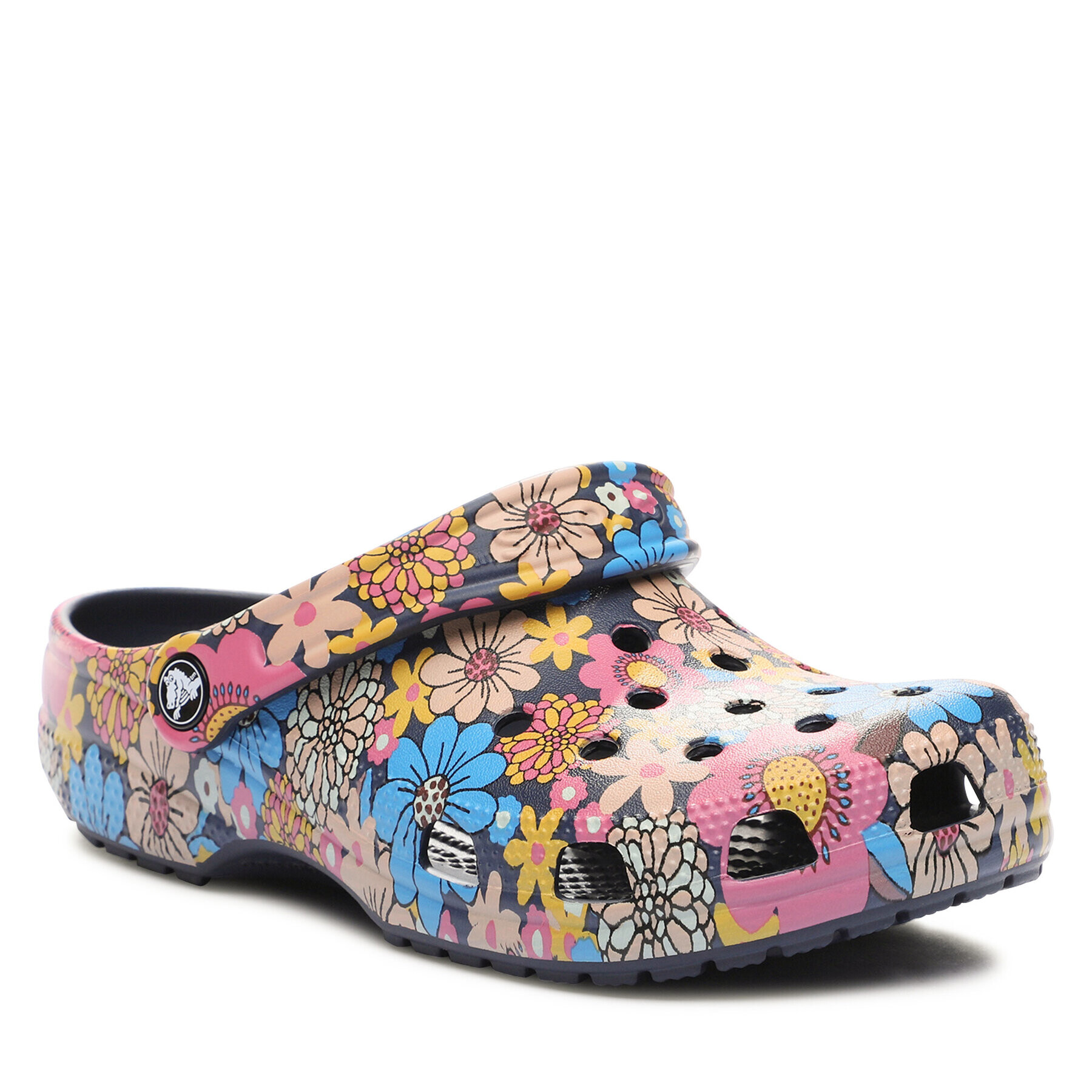 Crocs Papucs Classic Retro Floral Clog 208954 Sötétkék - Pepit.hu