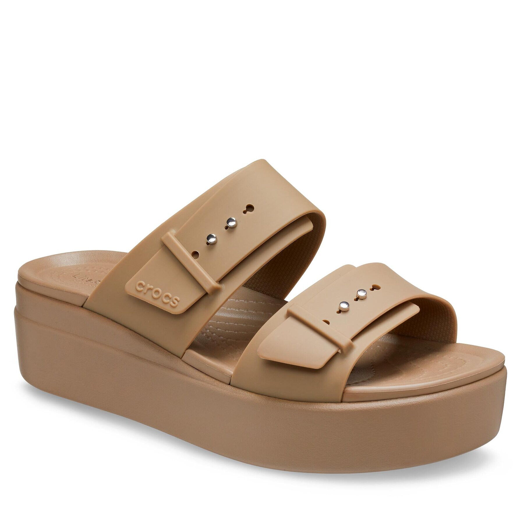 Crocs Szandál Brooklyn Low Wedge Sandal W 207431 Khaki - Pepit.hu