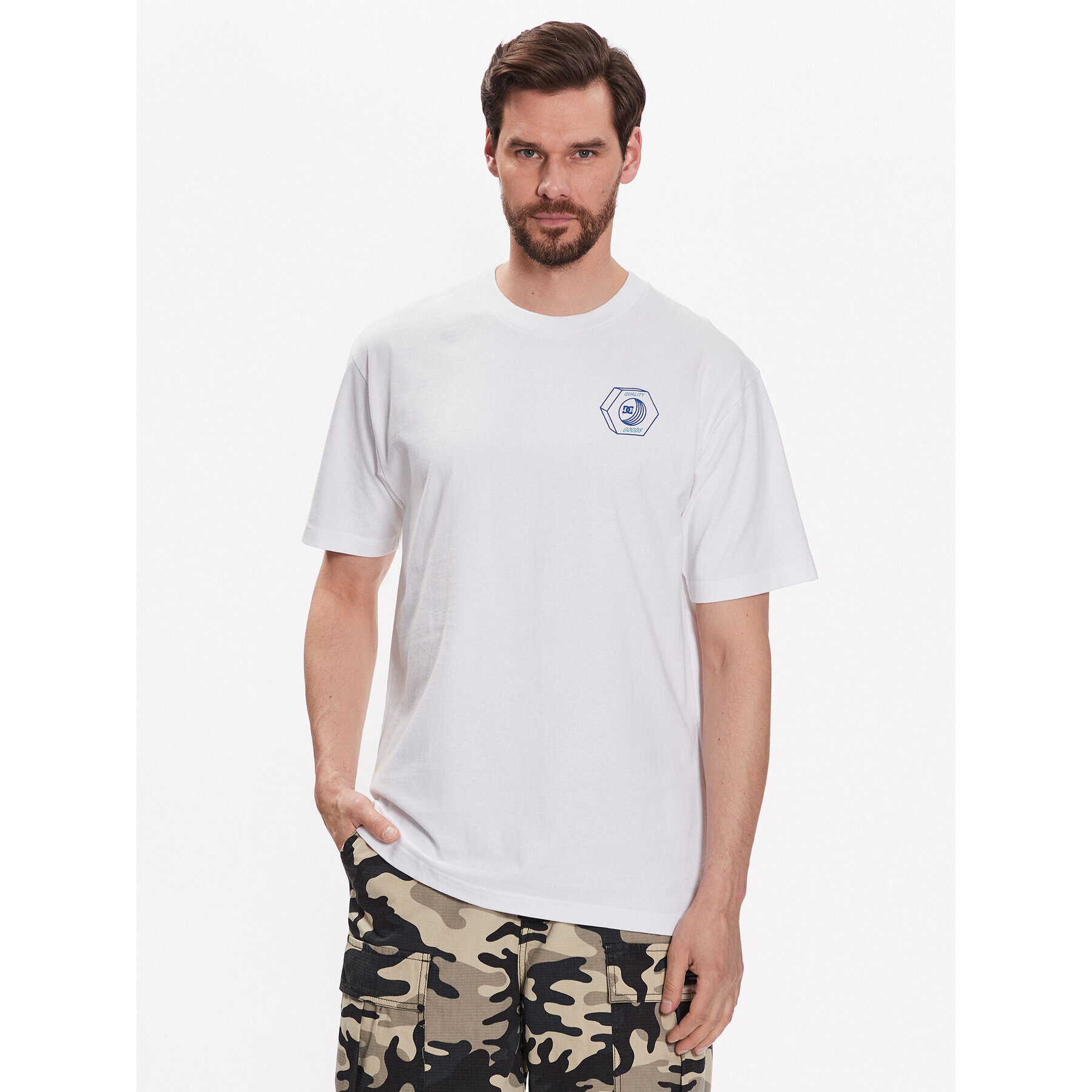 DC Póló Quality Goods ADYZT05235 Fehér Relaxed Fit - Pepit.hu