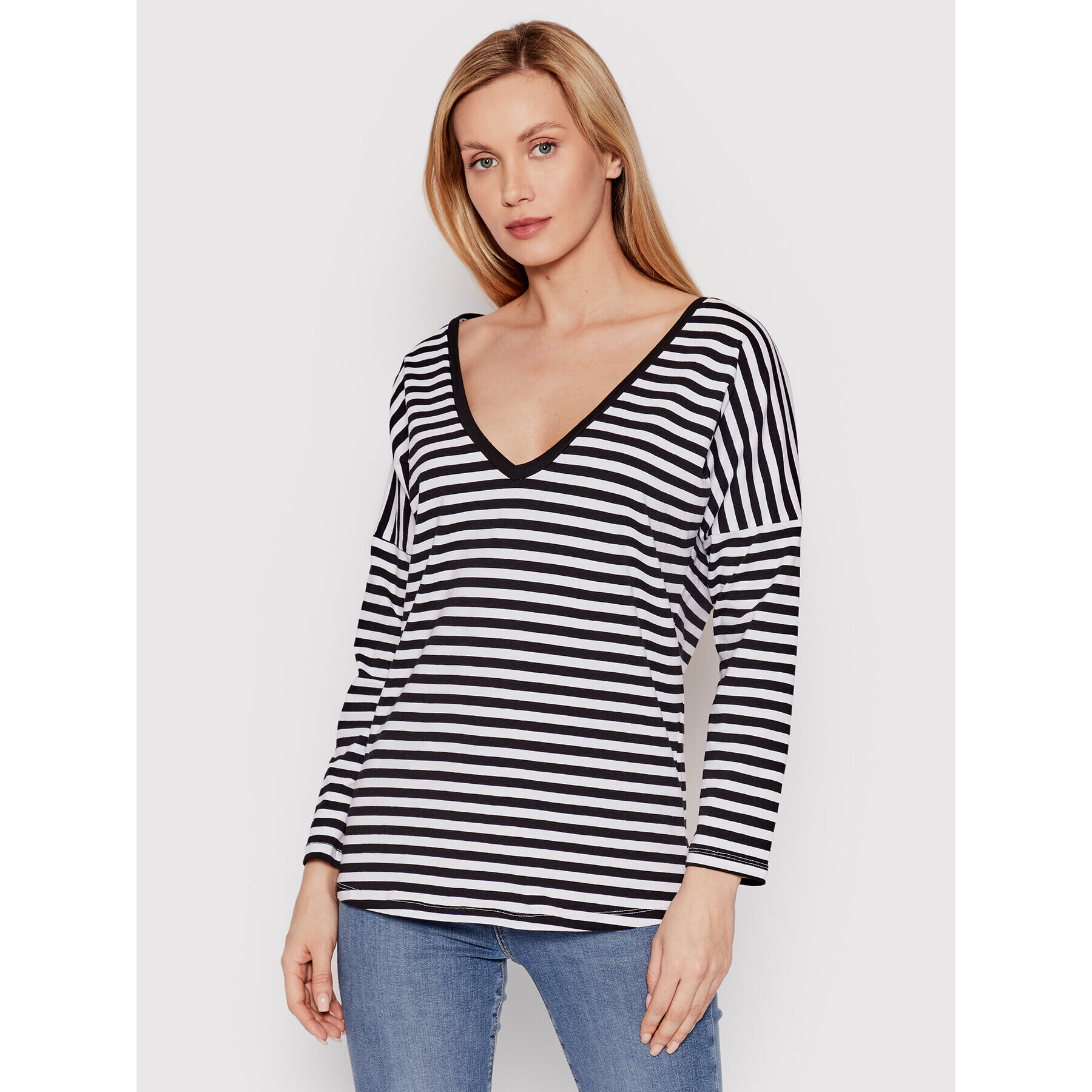 DeeZee Blúz Submarine Stripes DK-003 Fekete Regular Fit - Pepit.hu