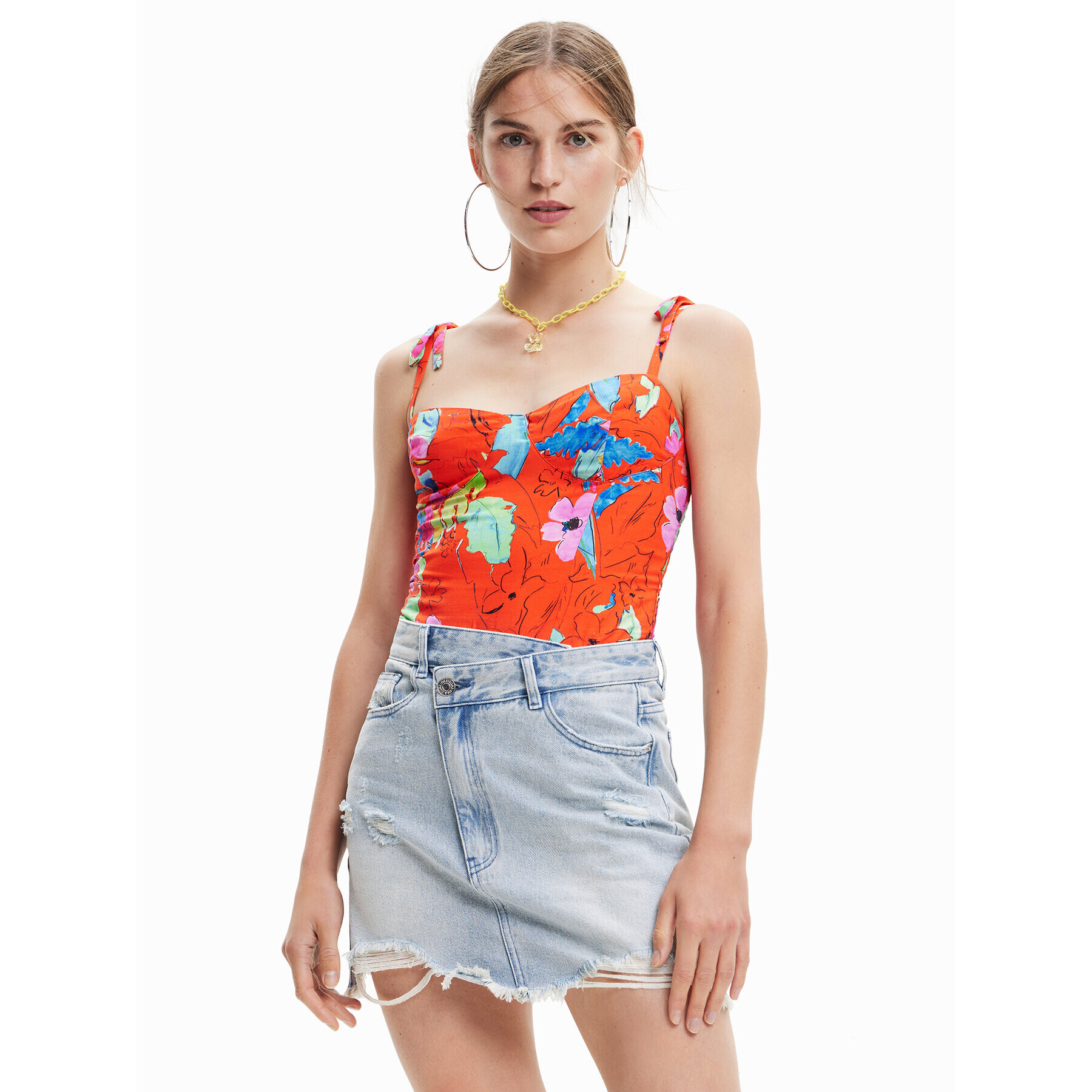 Desigual Body 23SWQW06 Narancssárga Slim Fit - Pepit.hu