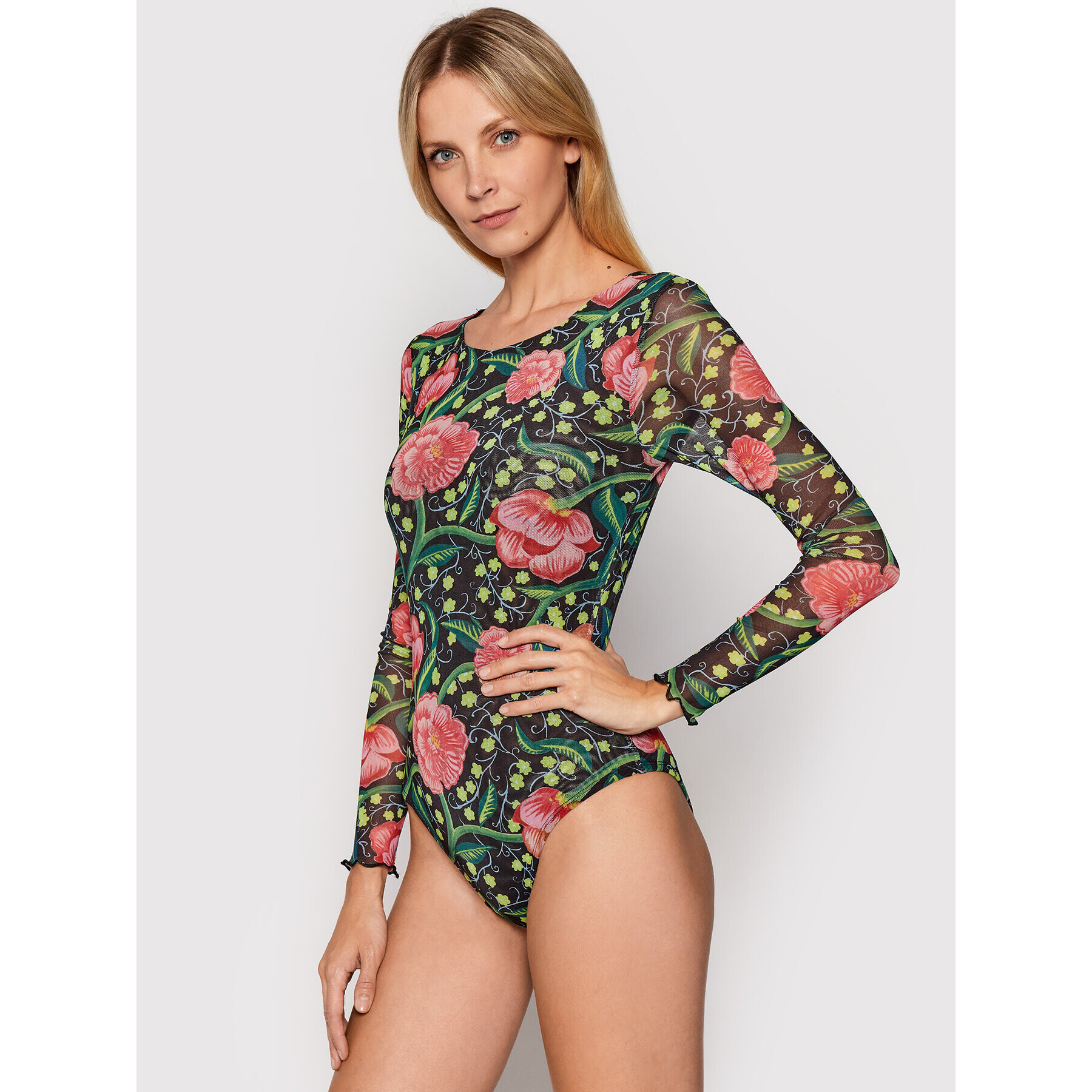 Desigual Body Sally 21WWTKCM Fekete Slim Fit - Pepit.hu