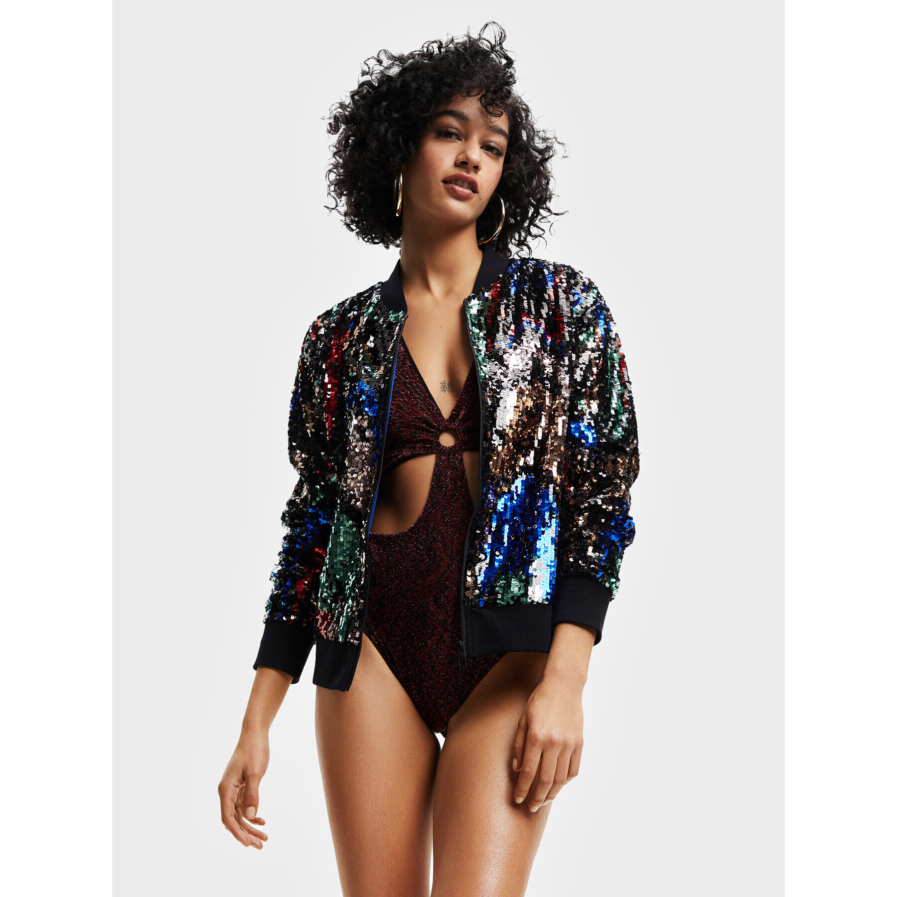 Desigual Bomber dzseki Sequin 22WWEWB8 Színes Regular Fit - Pepit.hu