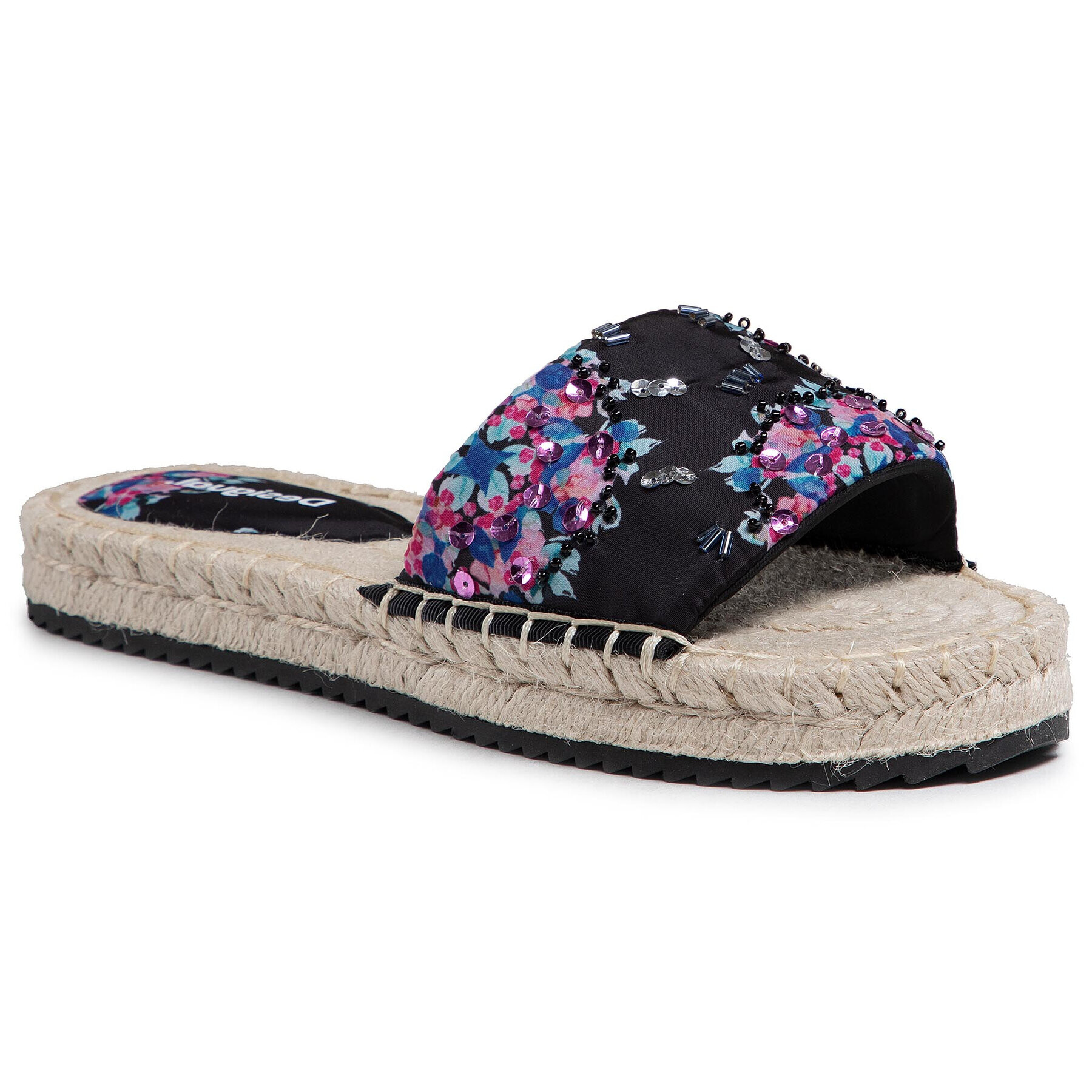 Desigual Espadrilles Inca Floral 21SSHA13 Fekete - Pepit.hu