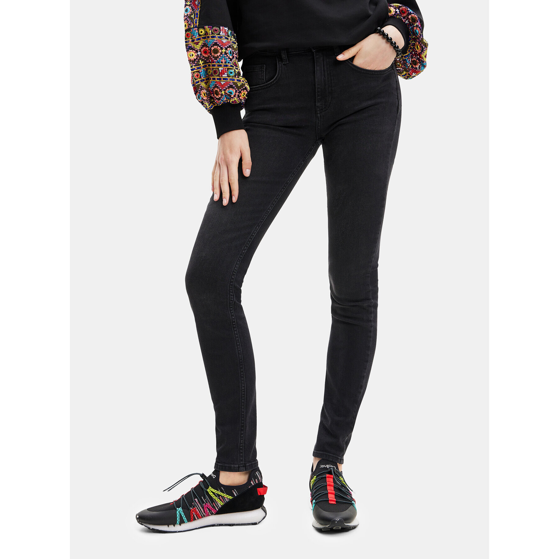 Desigual Farmer 23SWDD21 Fekete Skinny Fit - Pepit.hu