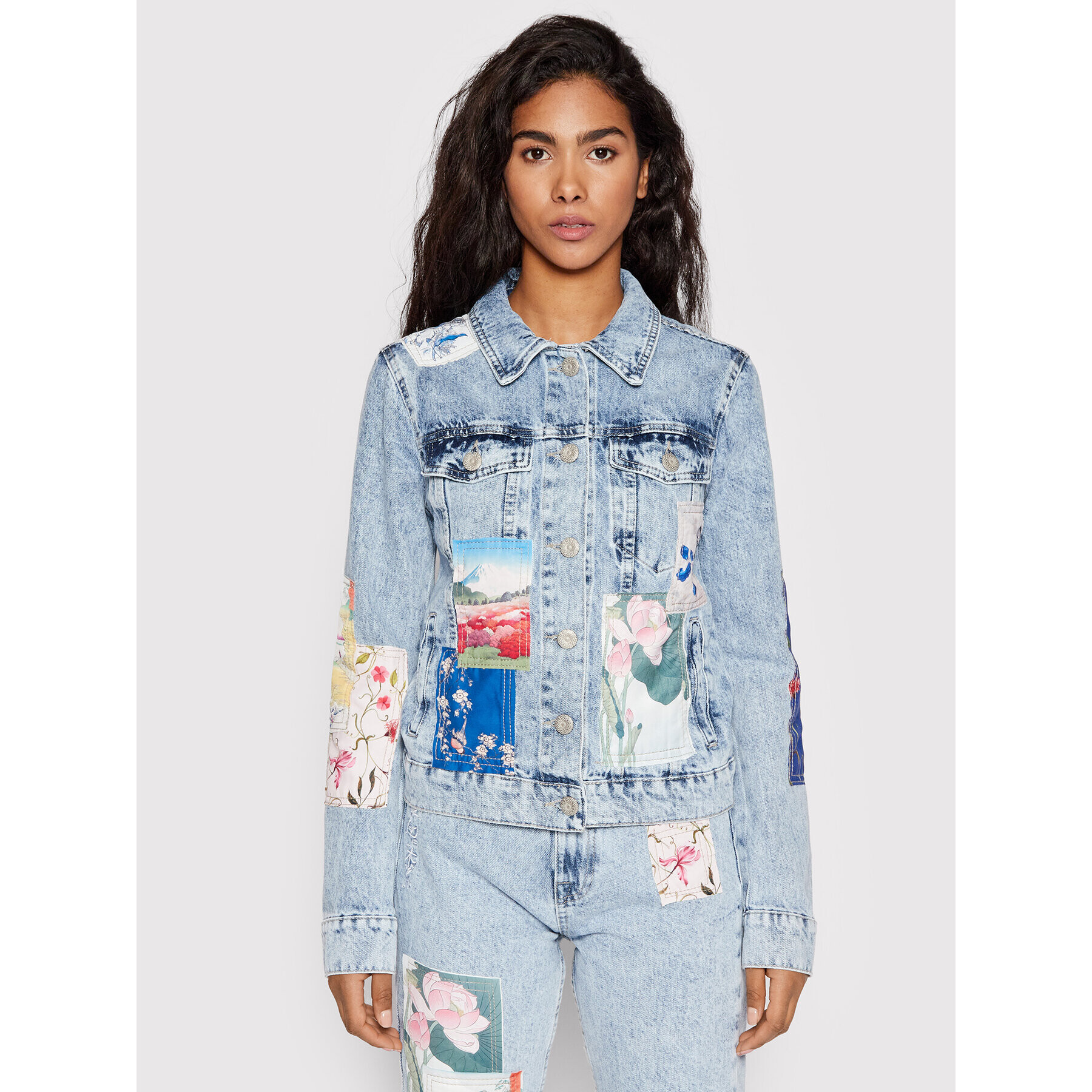 Desigual Farmer kabát Los Angeles 22SWED02 Kék Slim Fit - Pepit.hu