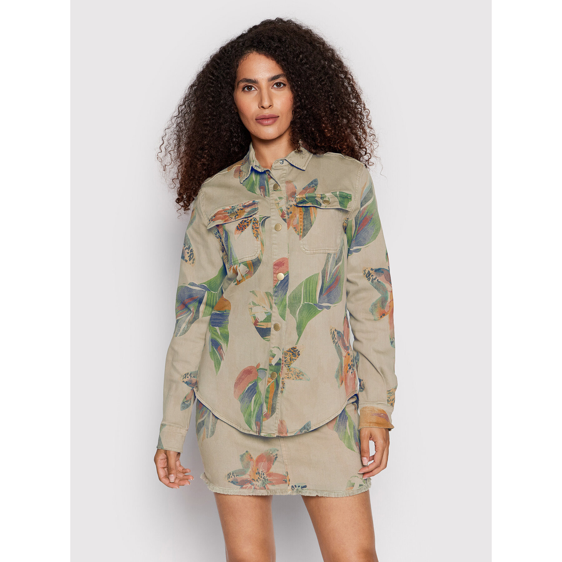 Desigual Farmering Flower 22SWCN04 Bézs Oversize - Pepit.hu