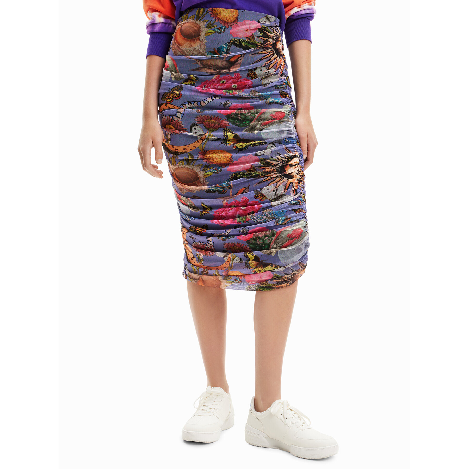 Desigual Midi szoknya Vila 23SWFK11 Lila Slim Fit - Pepit.hu