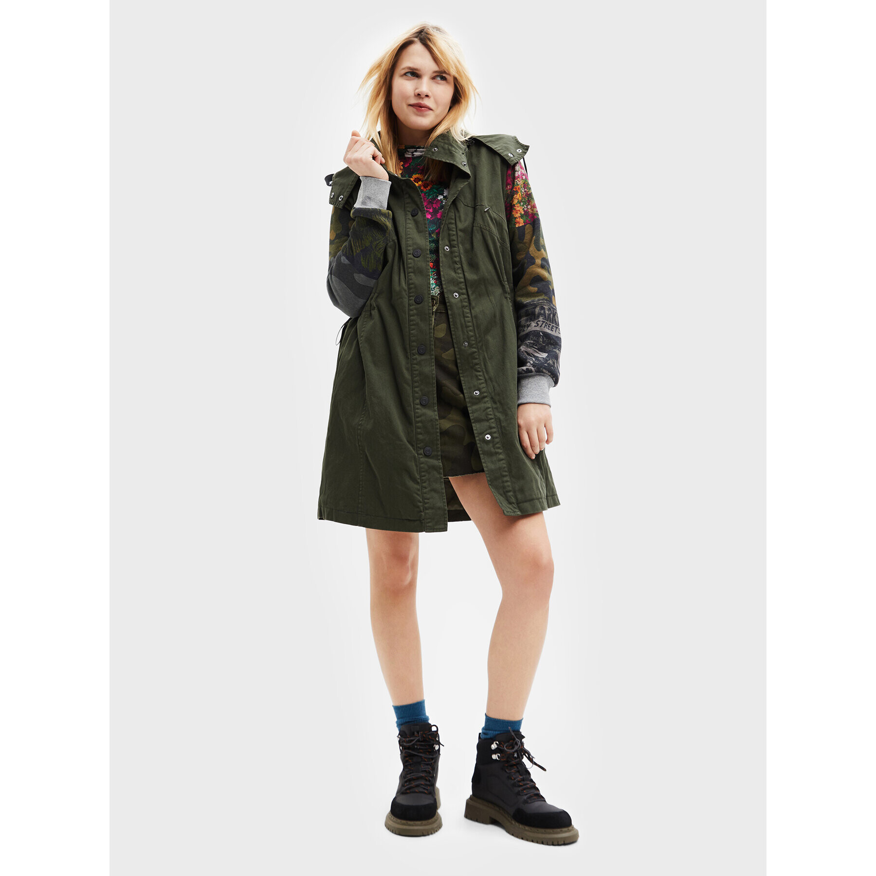 Desigual Parka Jorja 22WWEWAG Zöld Oversize - Pepit.hu