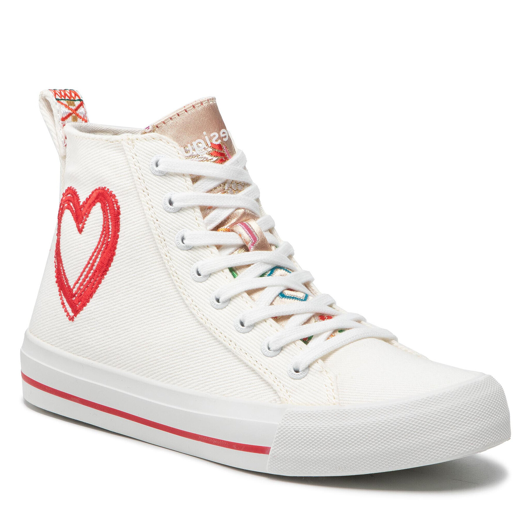 Desigual Sportcipő Beta Heart 22SSKA03 Fehér - Pepit.hu