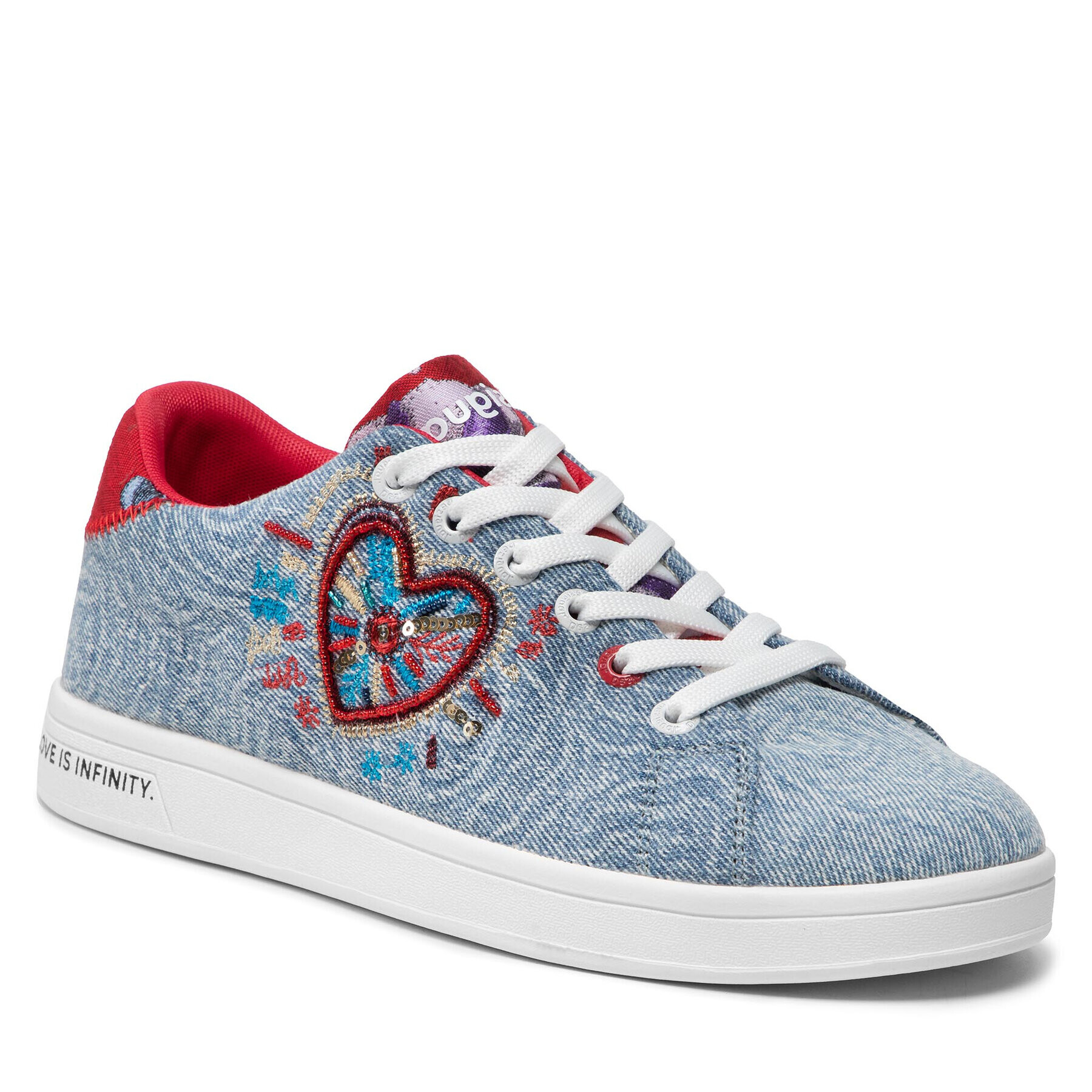 Desigual Sportcipő Cosmic Heart Denim 22SSKD05 Kék - Pepit.hu