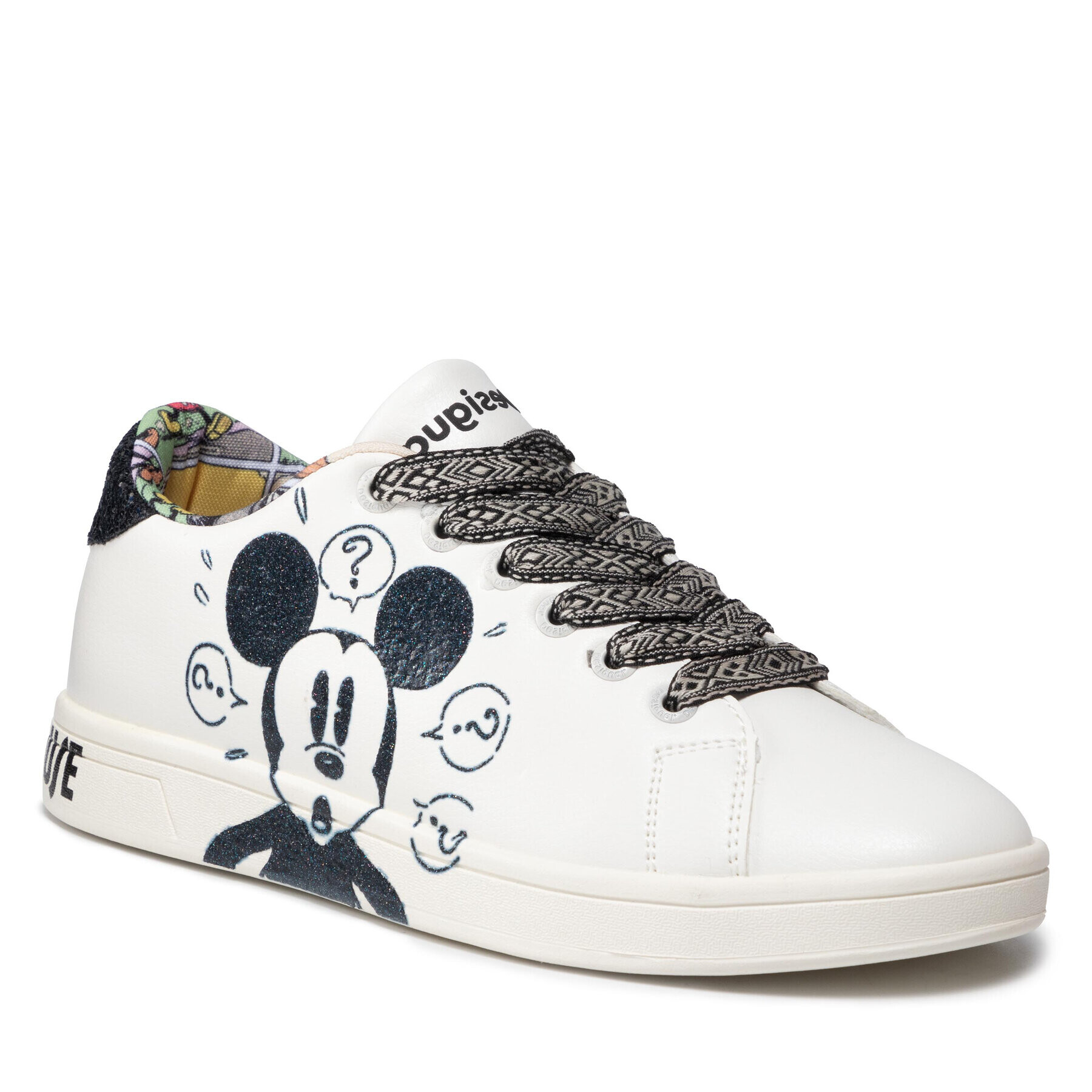 Desigual Sportcipő Cosmic Mickey Glitter 21WSKP29 Fehér - Pepit.hu