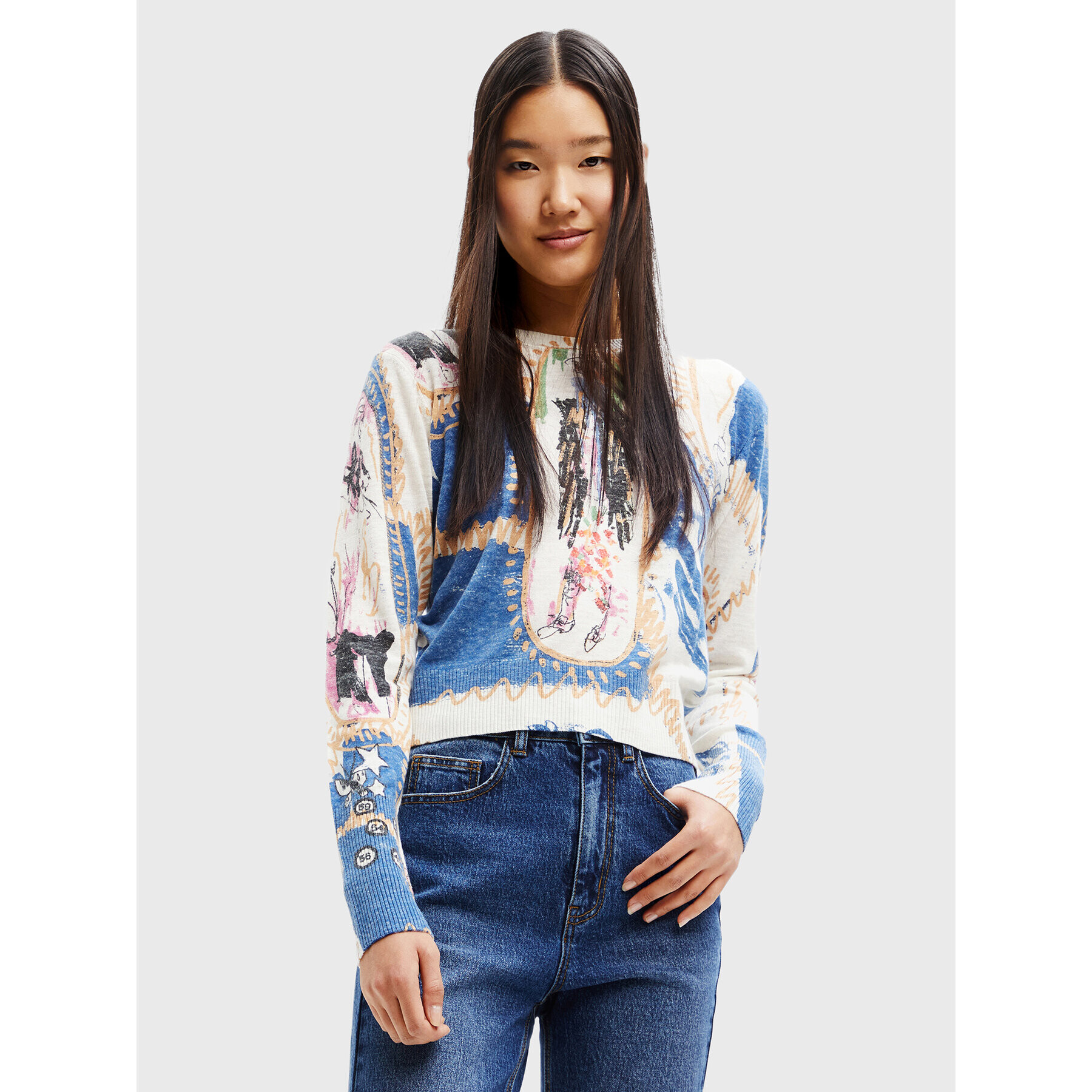 Desigual Sweater Ayala 22WWJFAM Színes Regular Fit - Pepit.hu