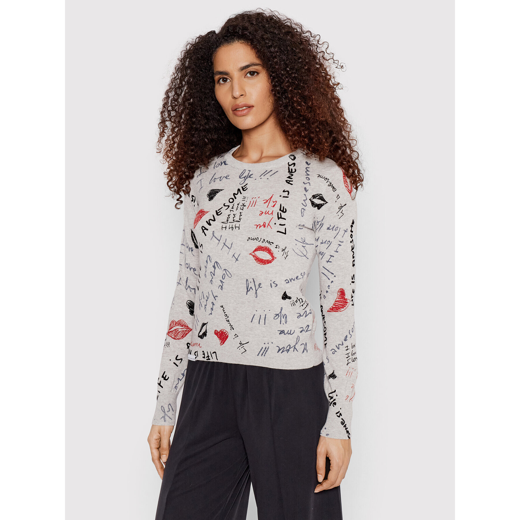 Desigual Sweater Butset 22SWJF57 Szürke Regular Fit - Pepit.hu