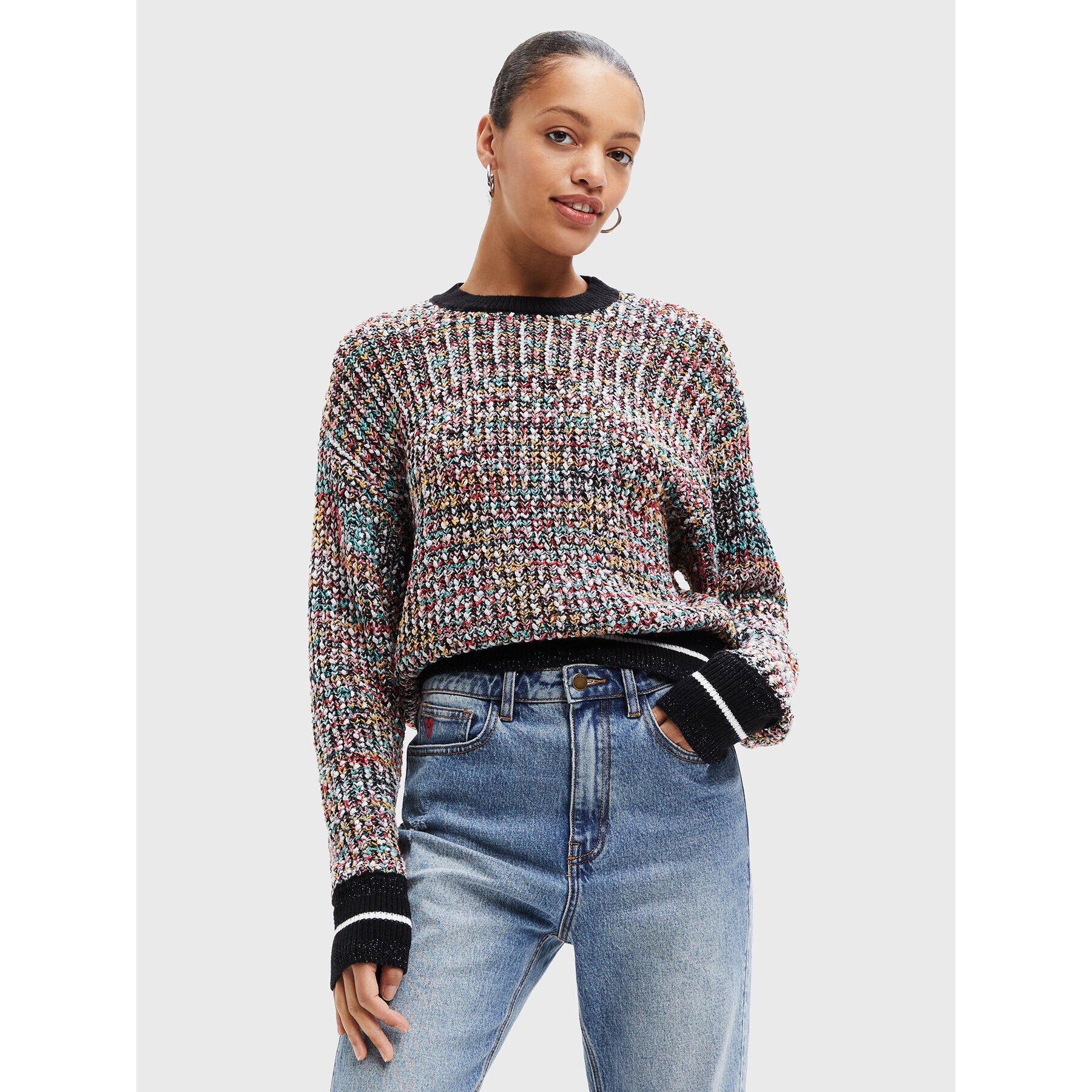 Desigual Sweater Dua 22WWJF05 Színes Loose Fit - Pepit.hu