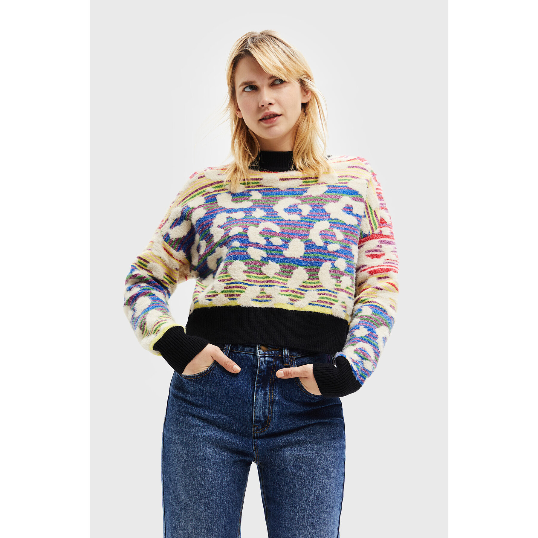 Desigual Sweater Febe 22WWJF85 Színes Regular Fit - Pepit.hu