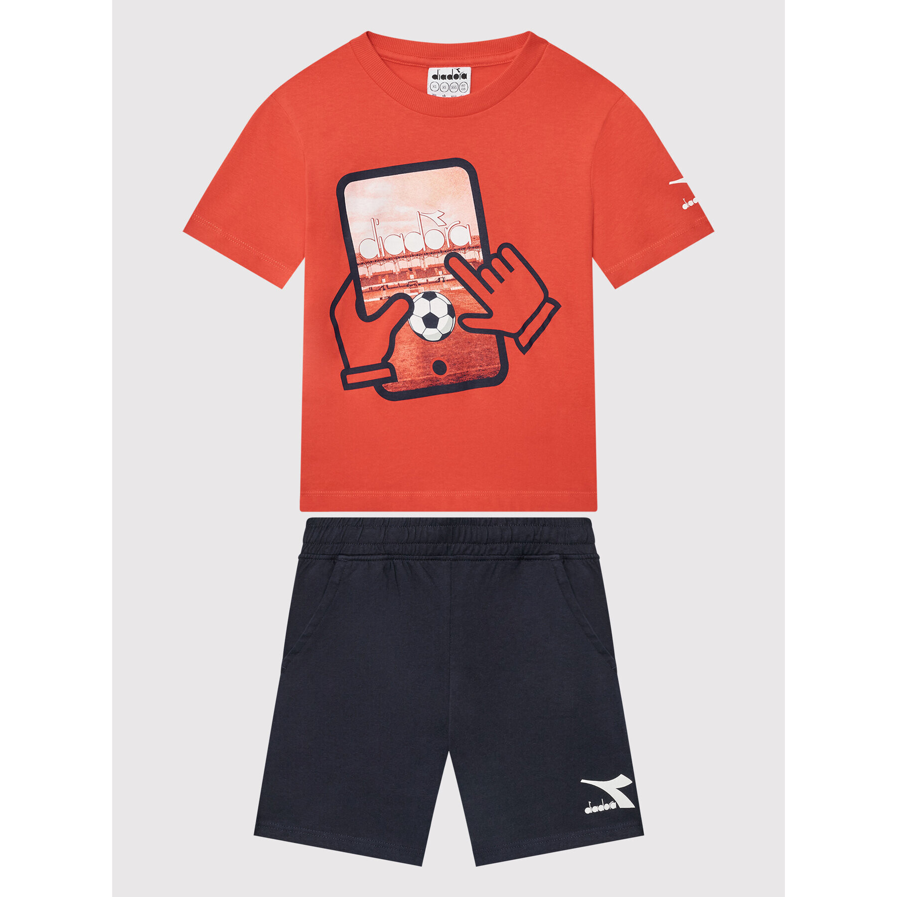 Diadora Póló és rövidnadrág szett Playground 102.178252 Piros Regular Fit - Pepit.hu