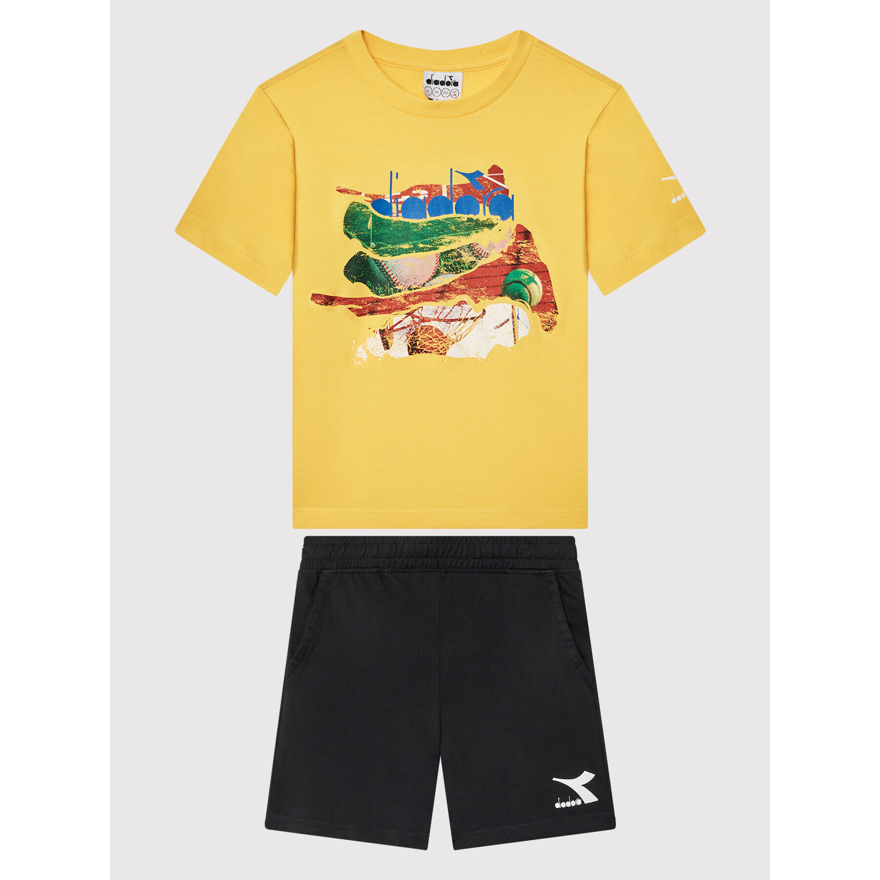 Diadora Póló és rövidnadrág szett Playground 102.178252 Sárga Regular Fit - Pepit.hu