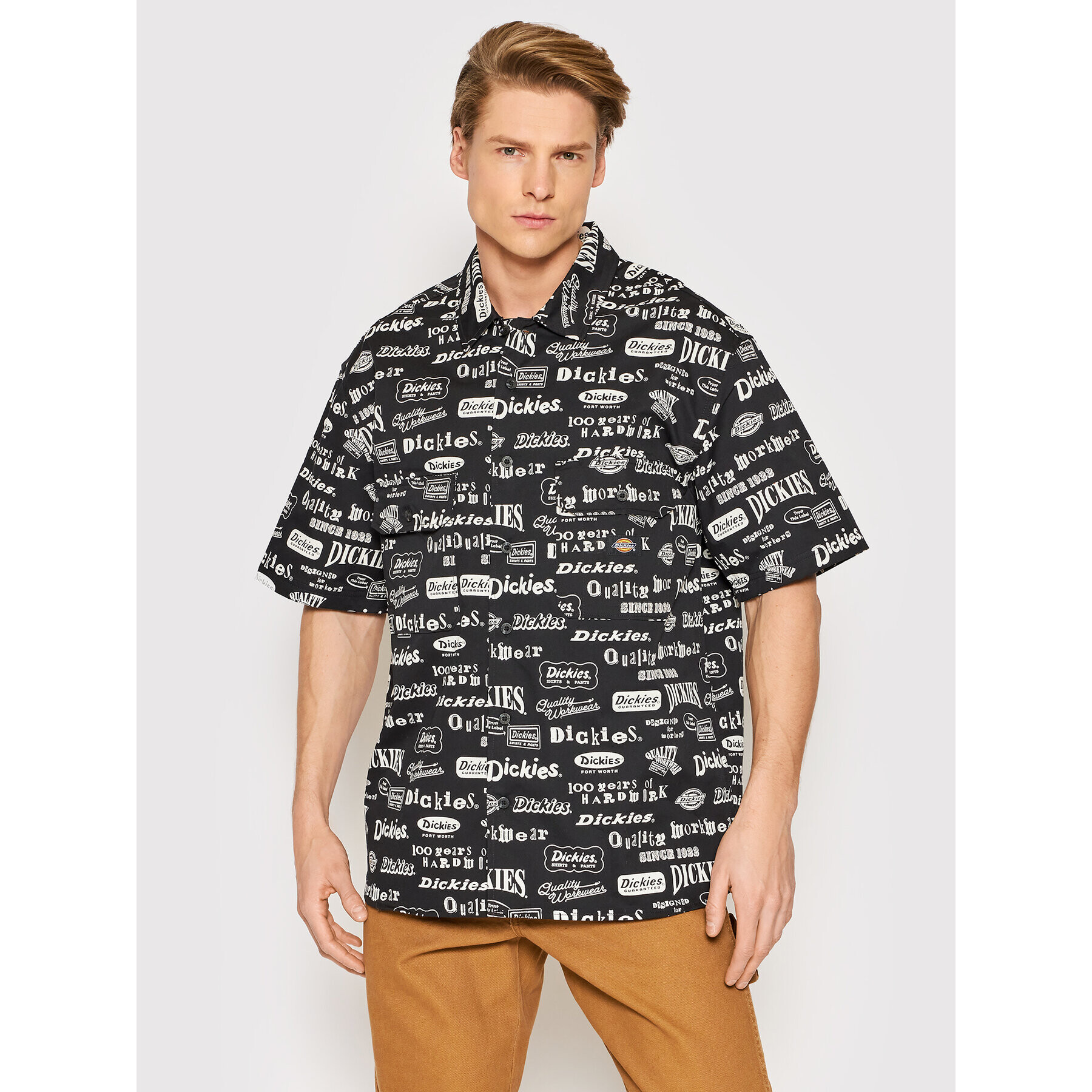 Dickies Ing All Over Print DK0A4XN7BLK Fekete Loose Fit - Pepit.hu