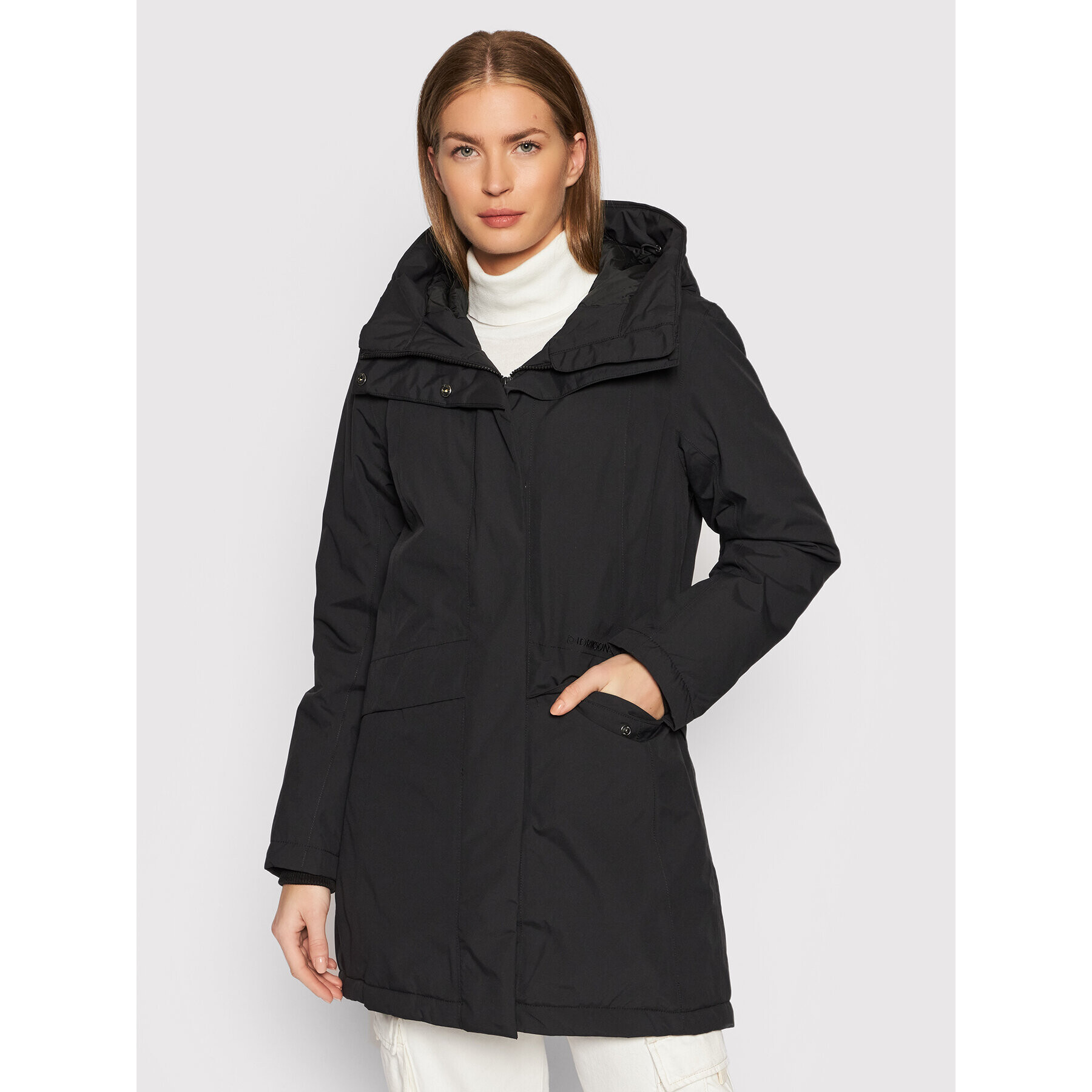 Didriksons Parka Cajsa 503908 Fekete Regular Fit - Pepit.hu