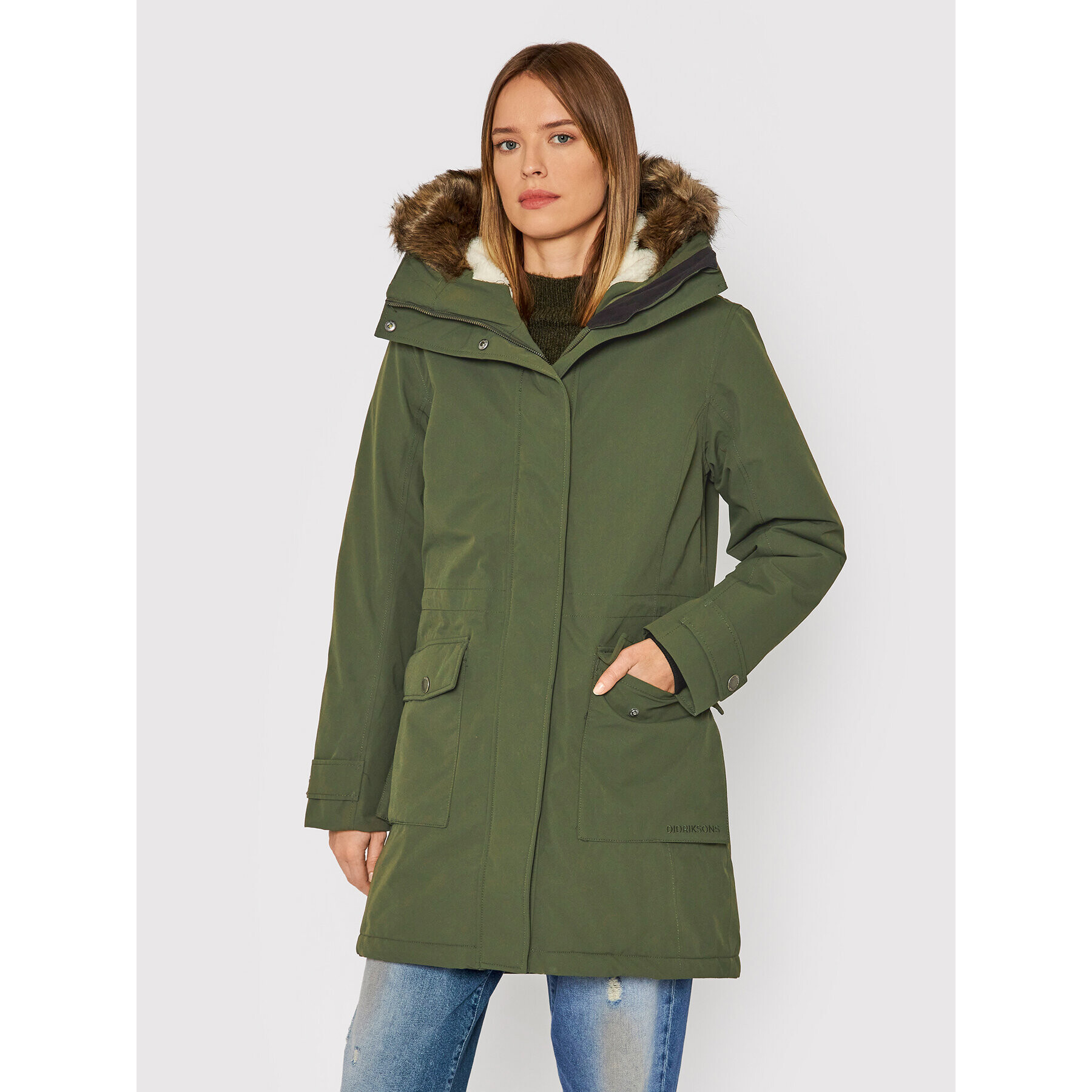 Didriksons Parka Ellen 503870 Zöld Regular Fit - Pepit.hu