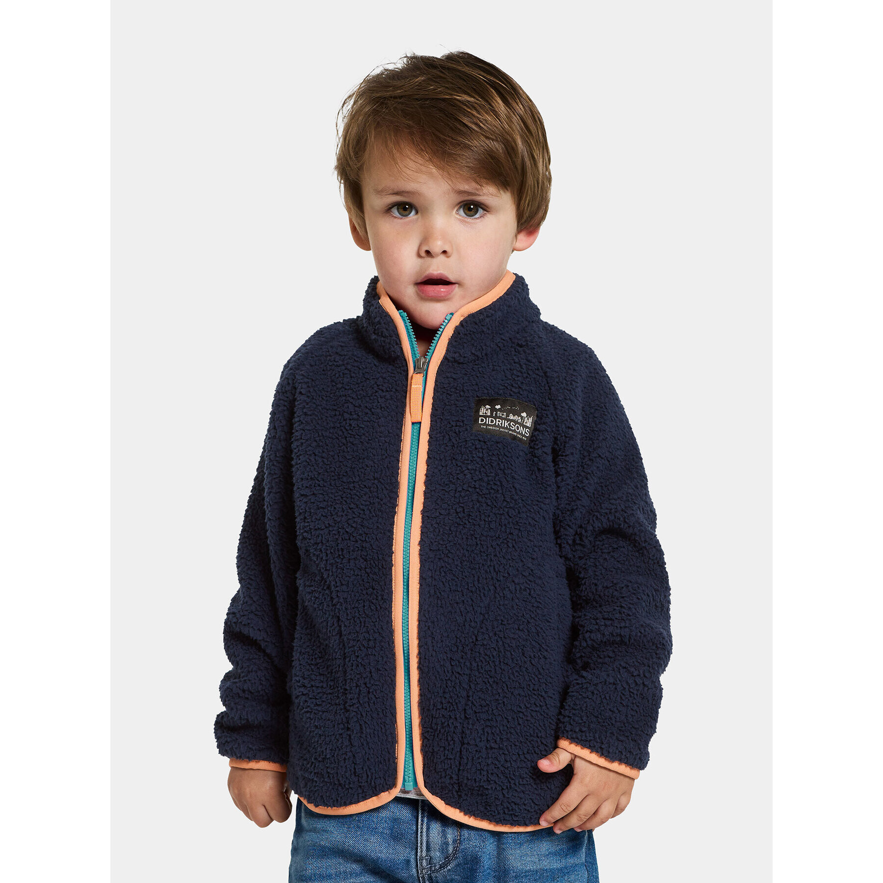 Didriksons Pulóver Gibbs Kids Full-Zip 504992 Sötétkék Regular Fit - Pepit.hu