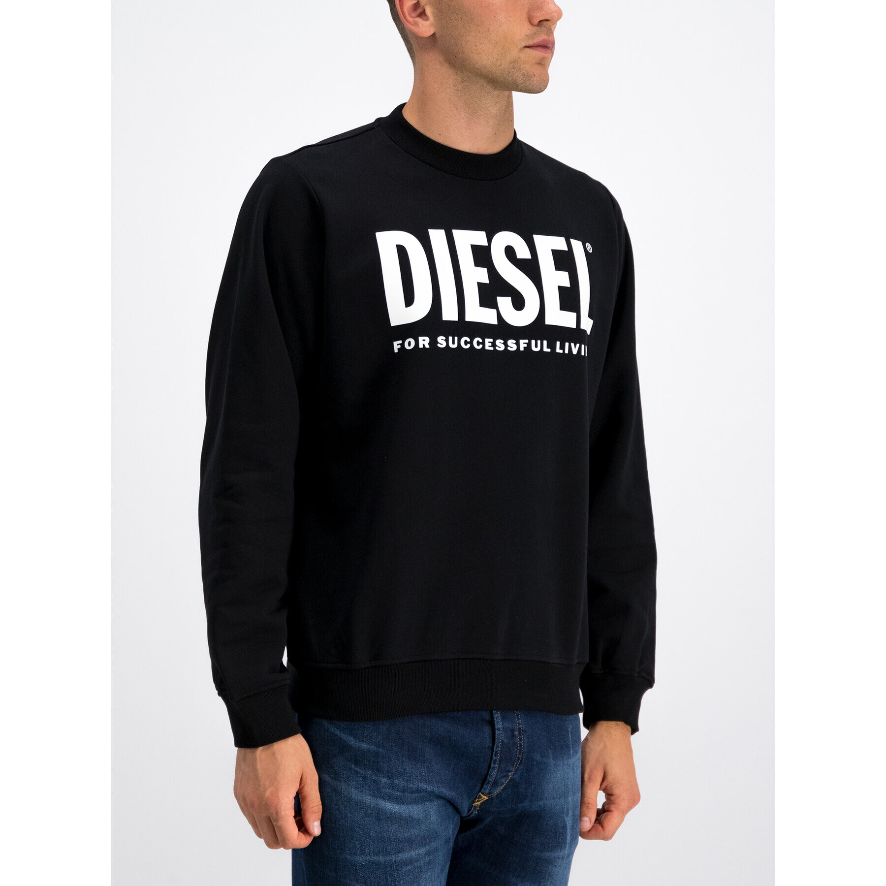 Diesel Pulóver 00SYW9 0IAJH Fekete Regular Fit - Pepit.hu