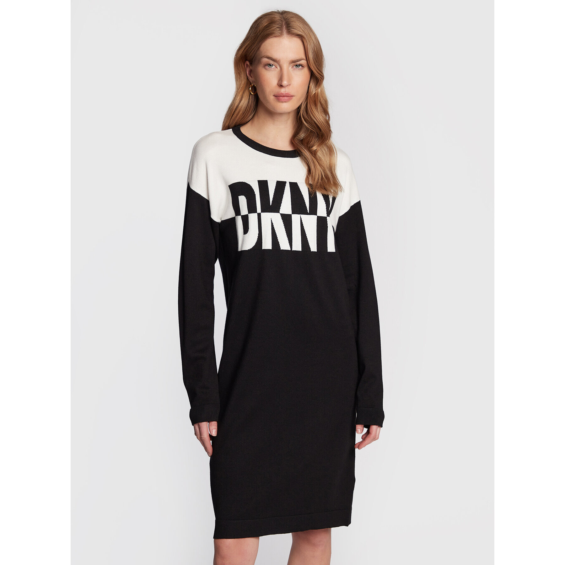 DKNY Kötött ruha DD2GN305 Fekete Regular Fit - Pepit.hu