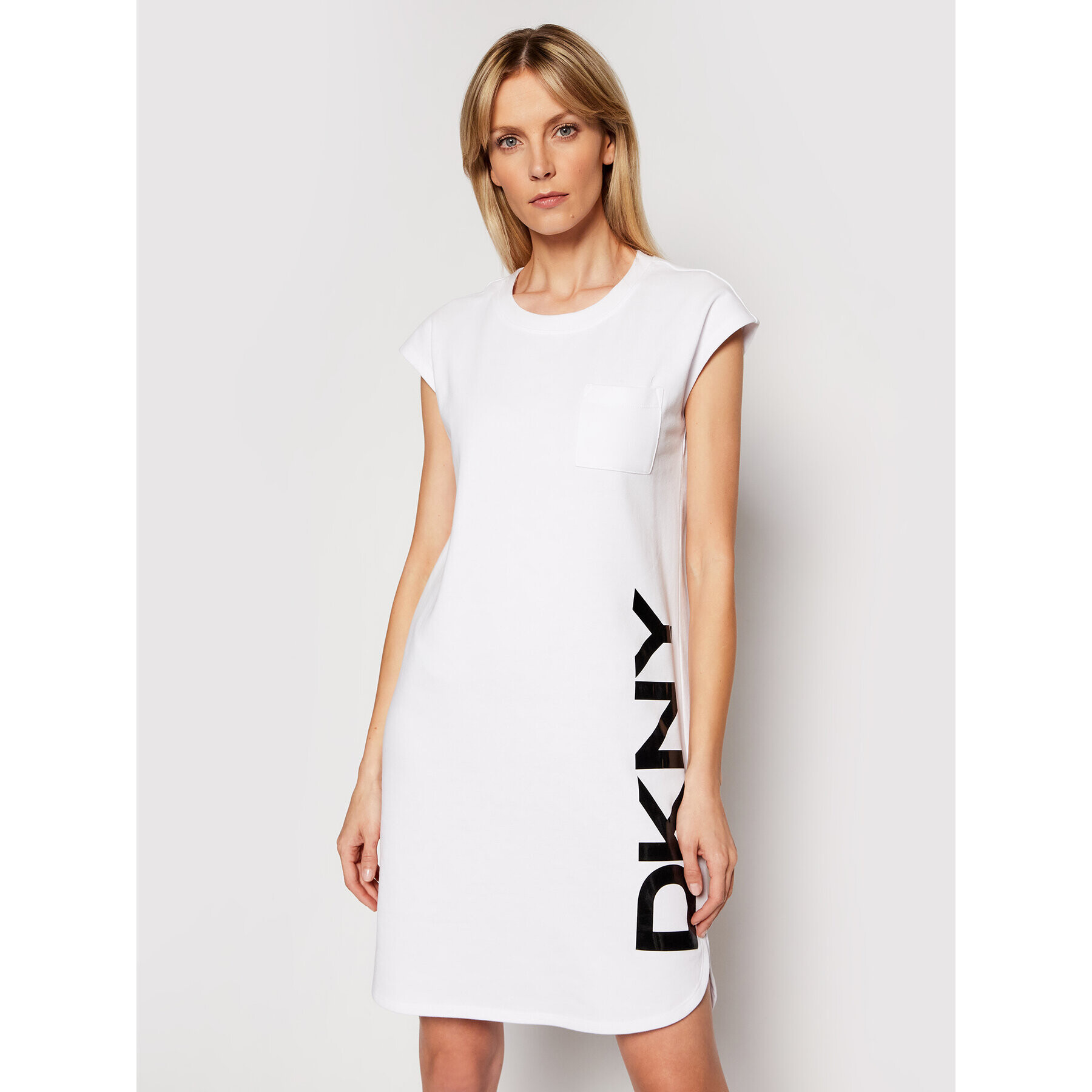 DKNY Kötött ruha P0RD1B2J Fehér Regular Fit - Pepit.hu